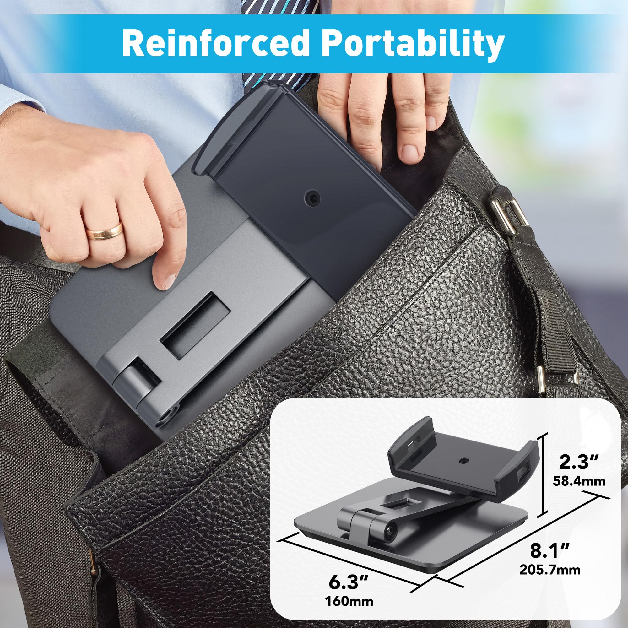 Abovetek Business Kiosk Aluminum Tablet Ipad Stand, 360 Swivel Tablet & Phone Holders For Any 4'' 15.6'' Display Tablets/Cell Ph