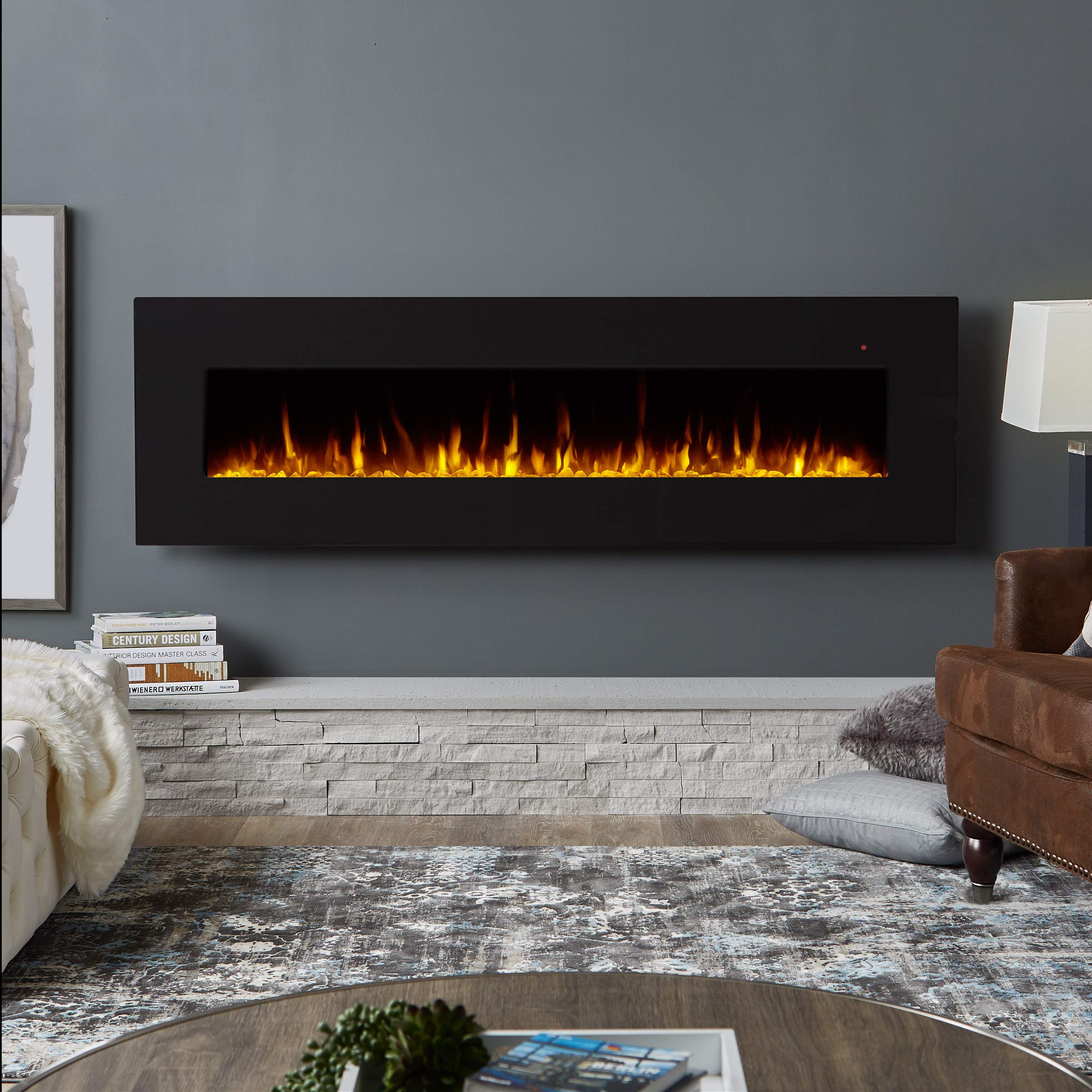 Real Flame Corretto Electric Fireplace, 72'', Black