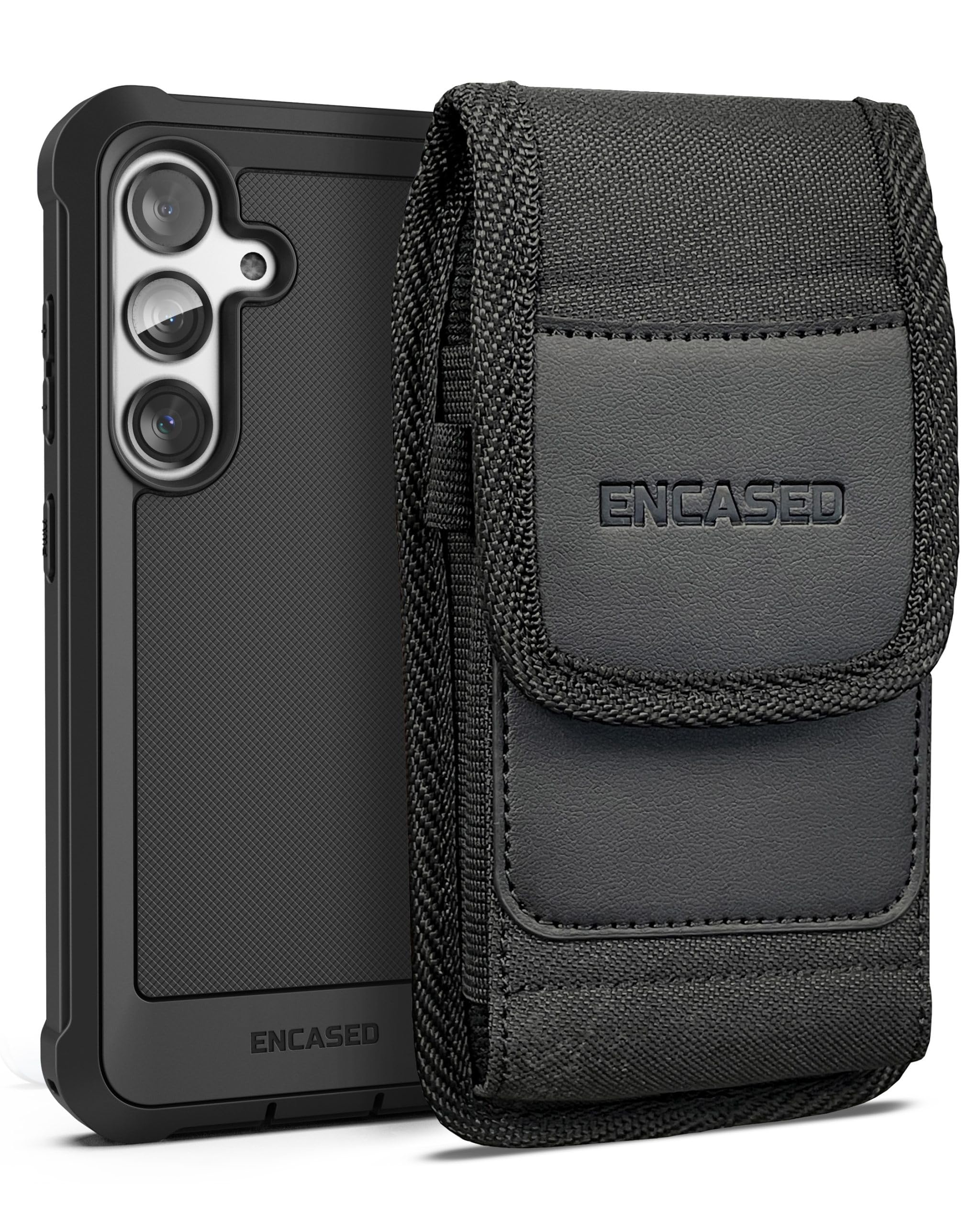 Encased 2-in-1 Belt Pouch with Case Designed for Samsung Galaxy S24 (2024) Full Body Protective Case with Screen Protector & Hol