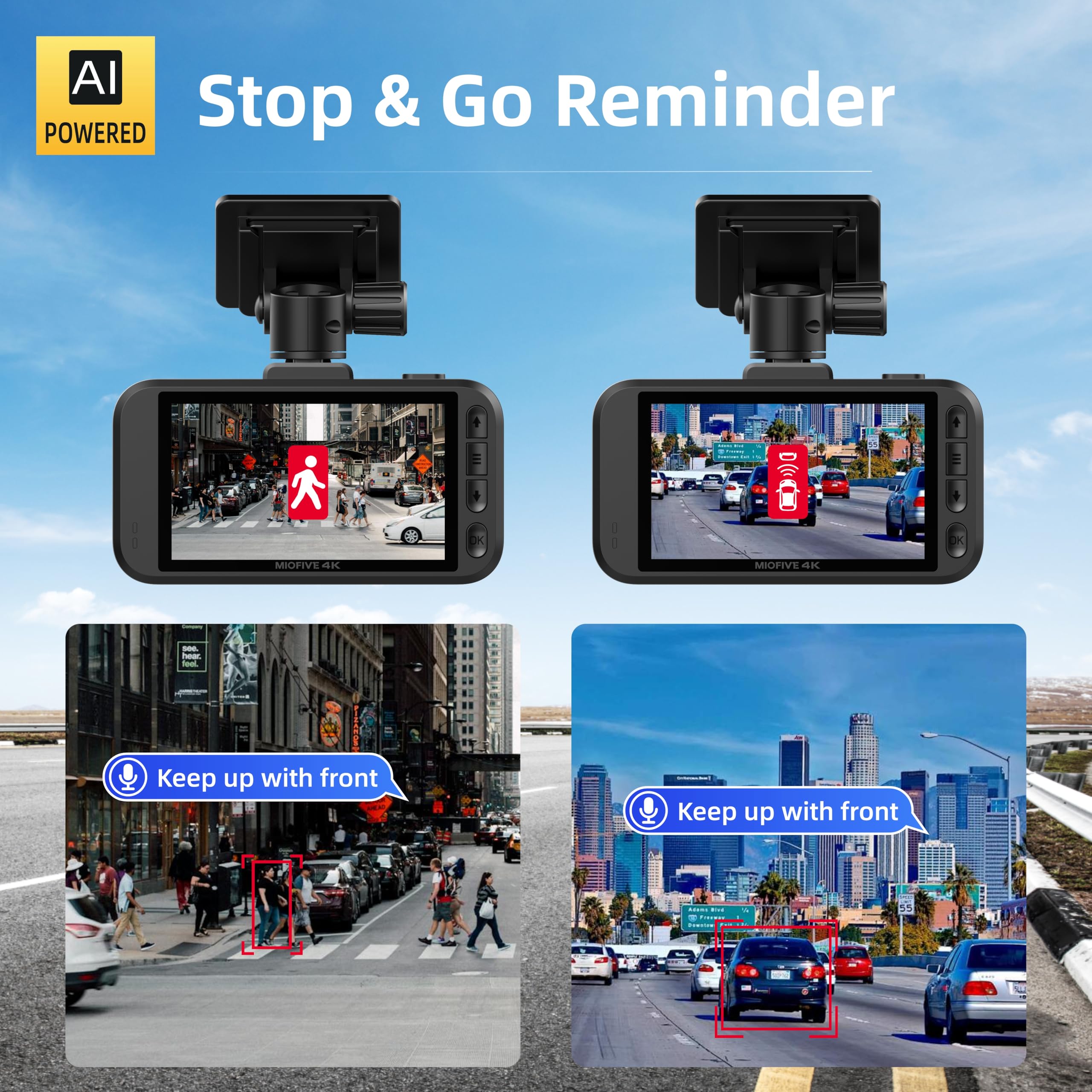 Dash Cam Front For Car 4K/2160P Dash Camera With 5G Wifi And Bluetooth App,Built In Gps 3.0'' Ips Screen Dashcam 140 Wide Angle,