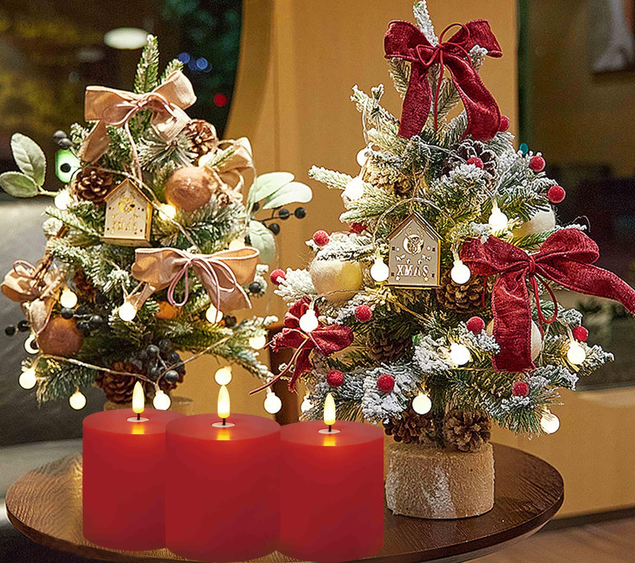 Bilymate Red Wax Flameless Candles   Realistic Flickering Led Pillar Candles With Remote & Timer, Battery Operated, For Valentin