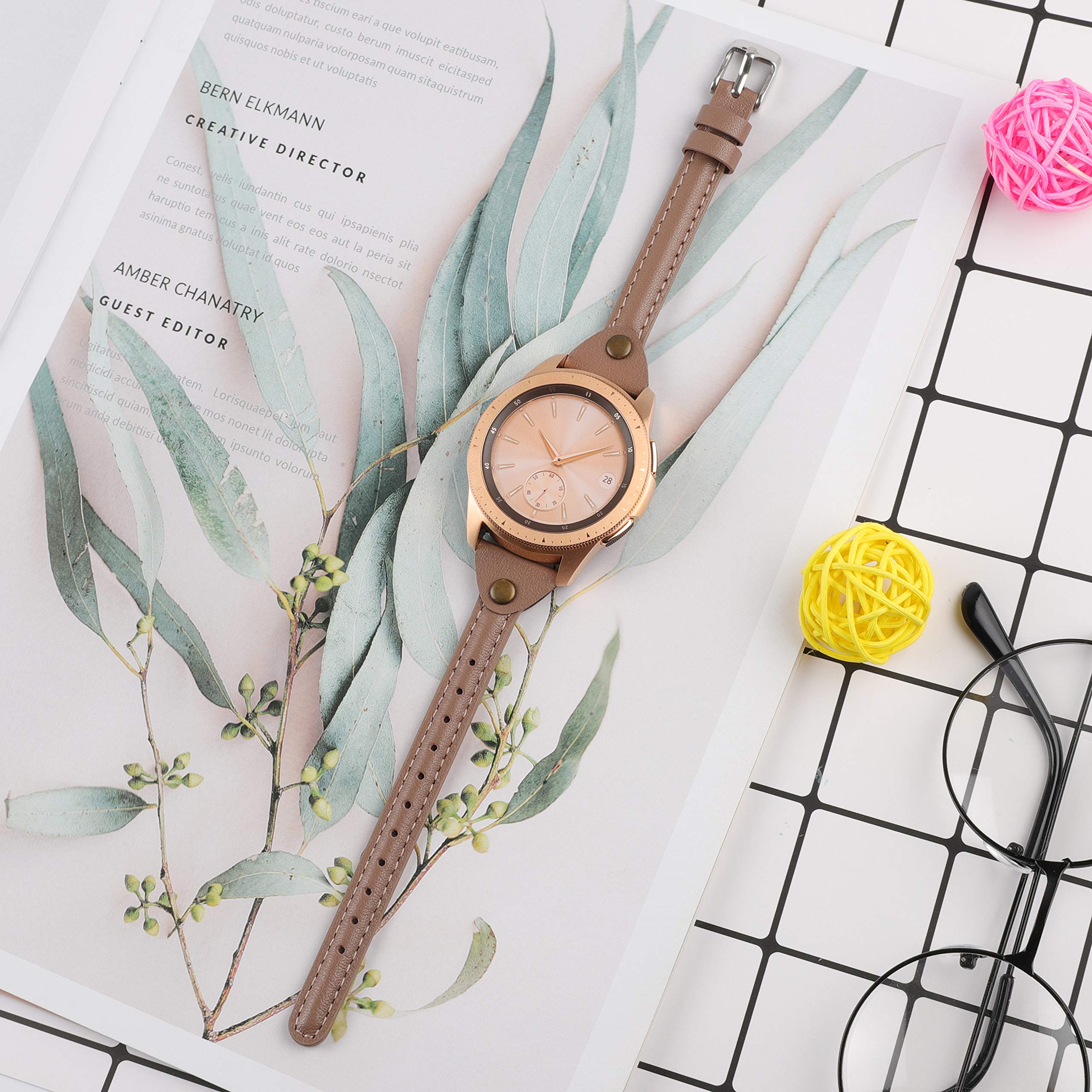 Wearlizer Slim Leather Compatible With Samsung Galaxy Watch 5/ Galaxy Watch 5 Pro/ Galaxy Watch 4 40Mm/ Galaxy Watch Band 42Mm 4