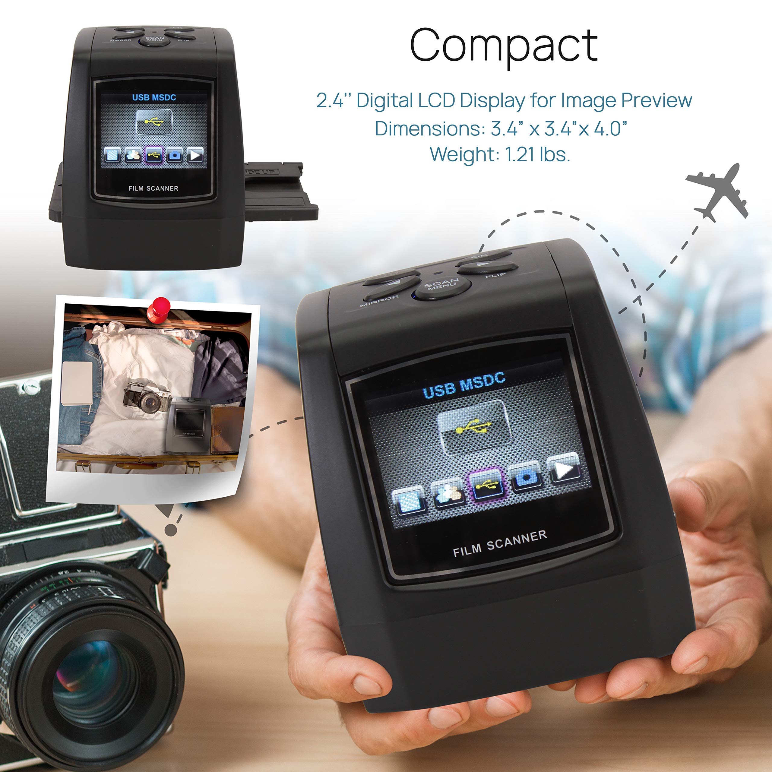 Pyle Film Scanner And Slide Digitizer   All In 1 22Mp Slide Digital Film Slide Scanner, Image Converter, Compatible W/ Super 8 F