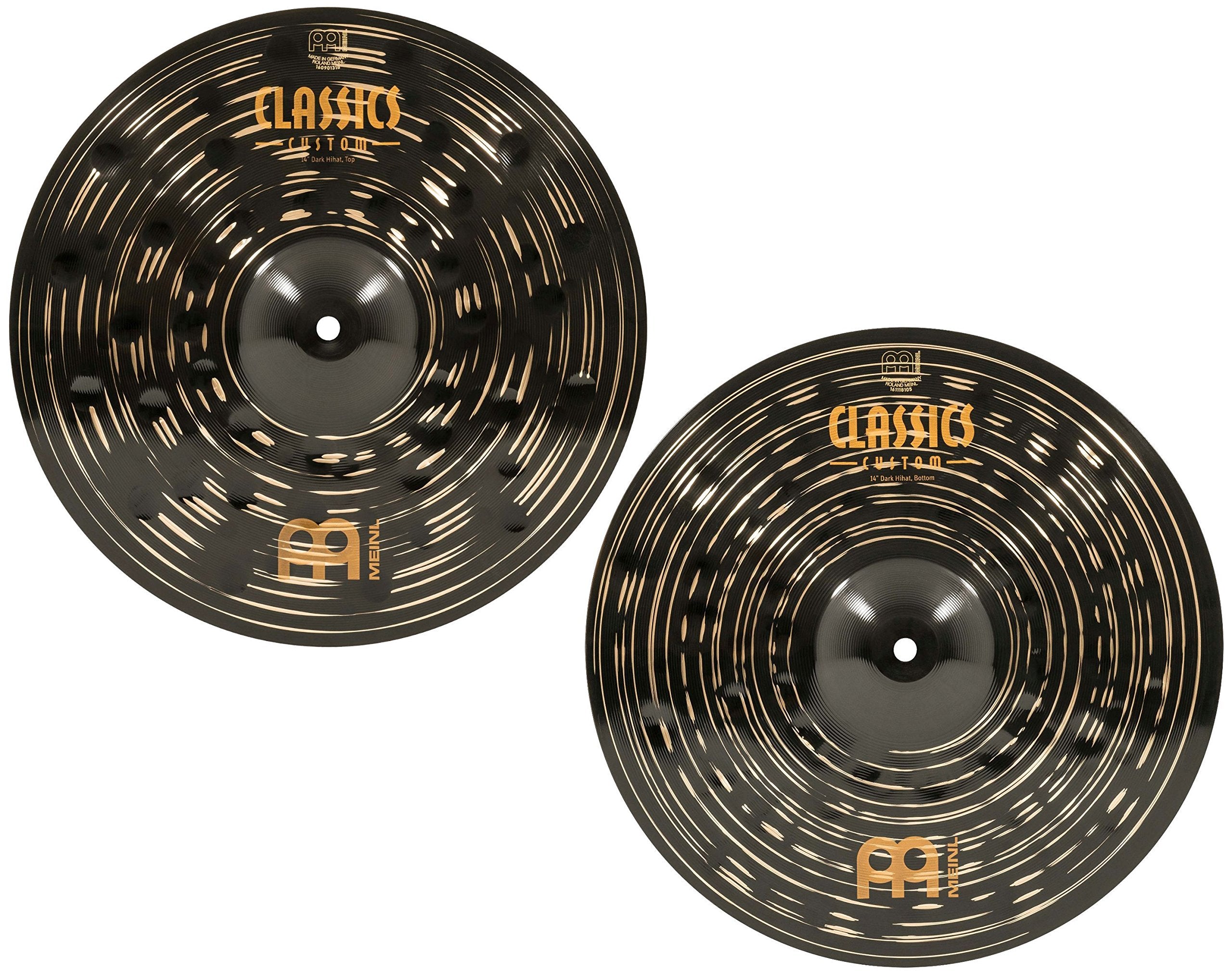 Meinl 14'' Hihat (Hi Hat) Cymbal Pair   Classics Custom Dark   Made In Germany, 2 Year Warranty (Cc14Dah)