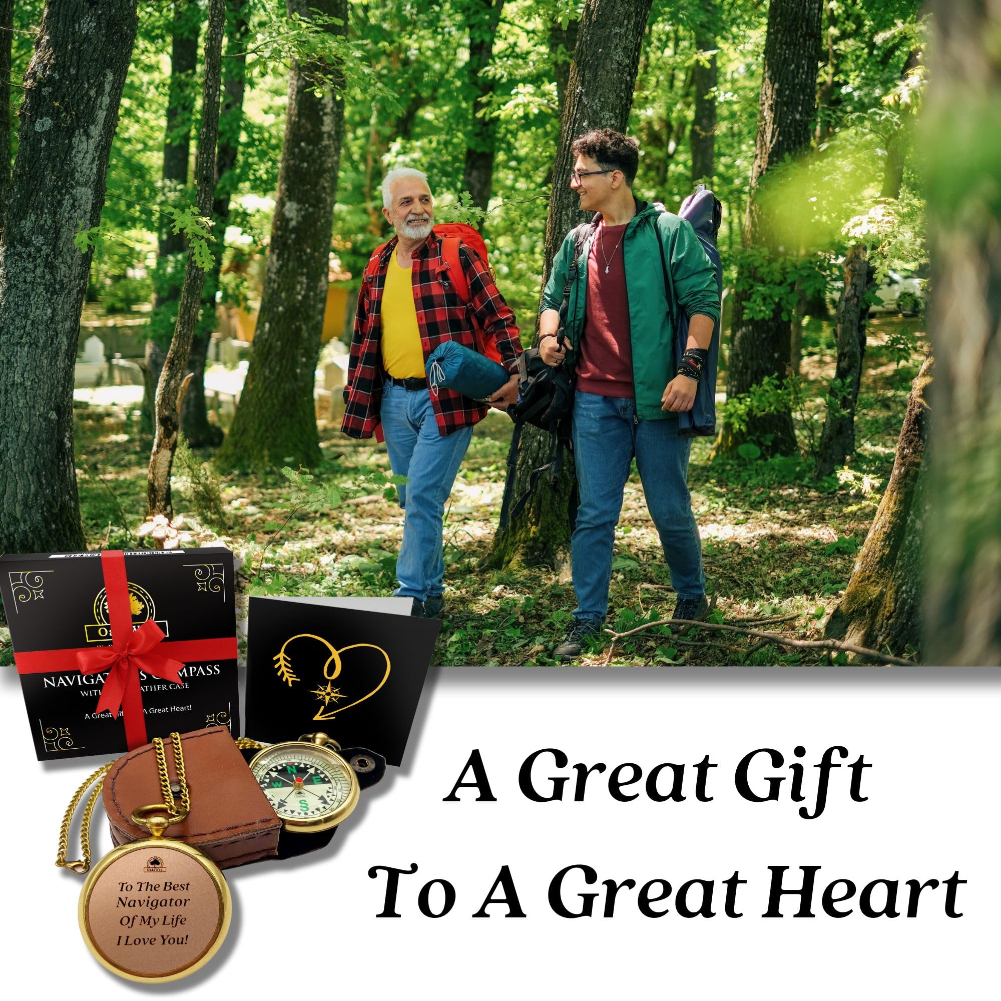 Navigator'S Watch Compass   Mens, Husband, Dad, Boyfriends Gifts Ideas  Magnetic Hiking Compass In Leather Case   Christmas Or B