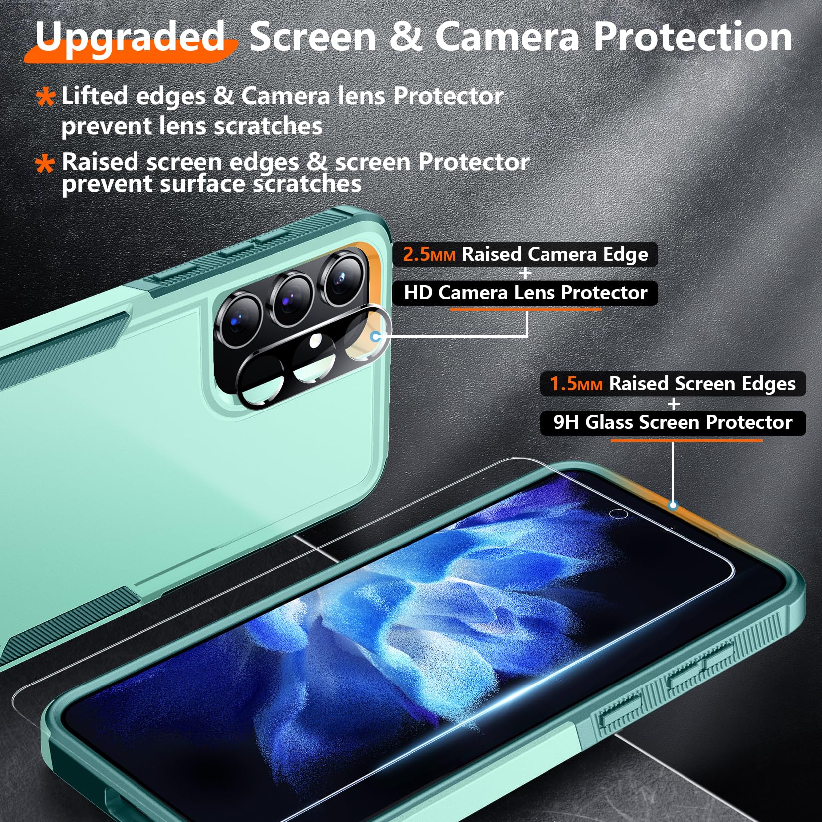 Red2Fire For Samsung Galaxy S24 Case, [Military Grade Drop Protection] Non Slip Heavy Duty Full Body Shockproof Protection Phone