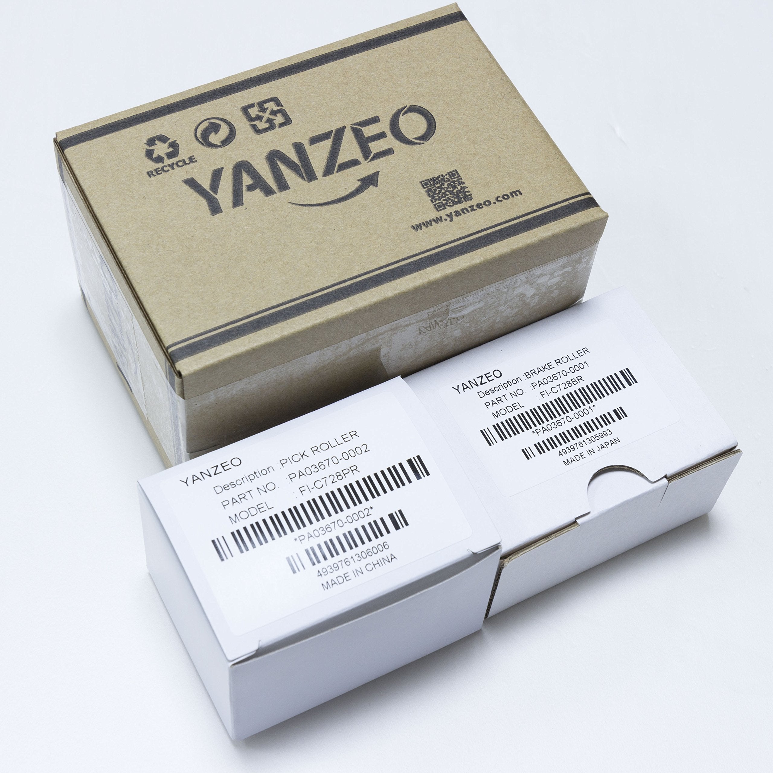 Yanzeo Pa03670 0001 Pa03670 0002 Scanner Brake And Pick Roller Set For Fi 7160 Fi 7180 Fi 7260 Fi 7280 With Clean Wipe