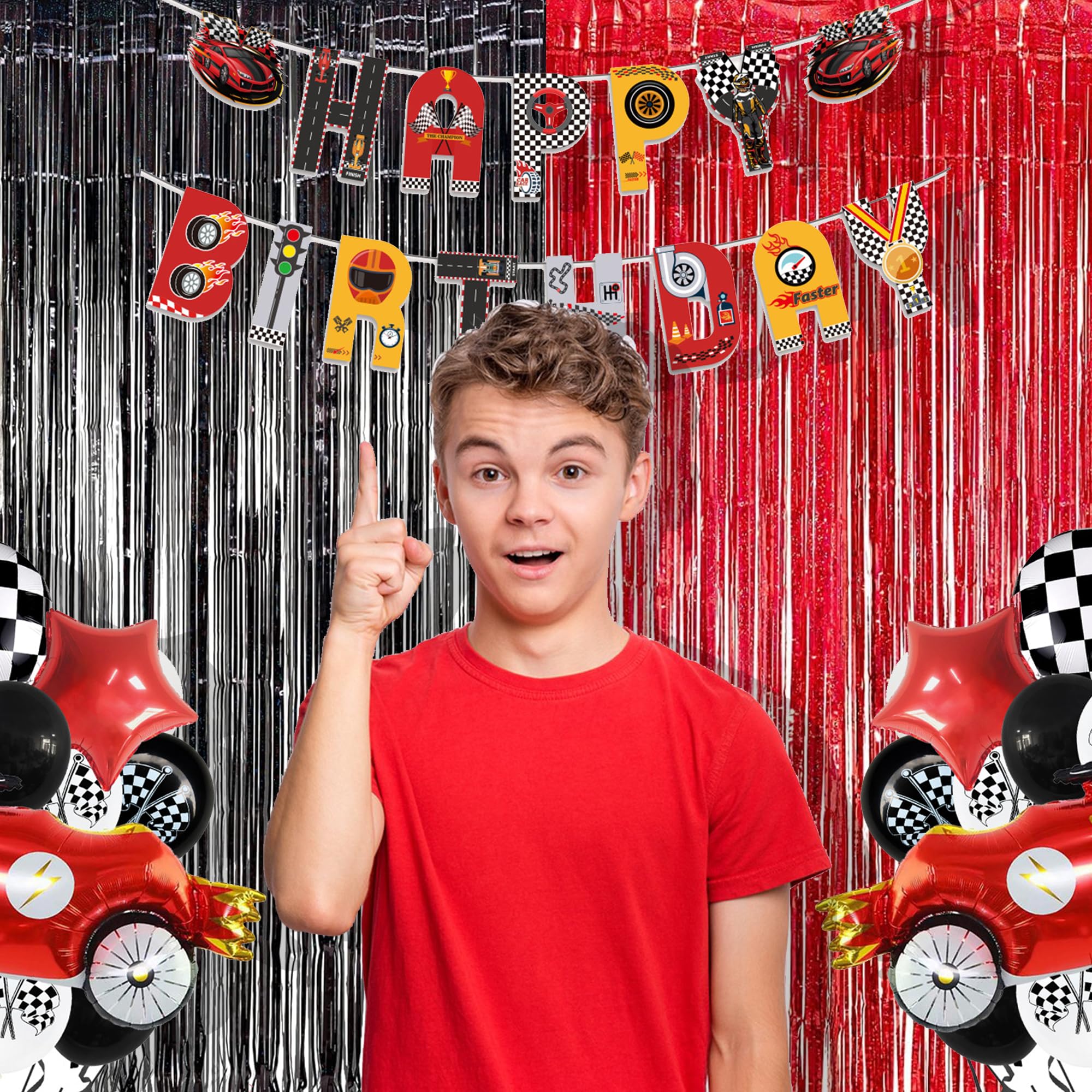 Foil Fringe Curtain Party Decorations   Black Red Metallic Tinsel Backdrop Party Steamers Curtains For Birthdays Halloweens Chri