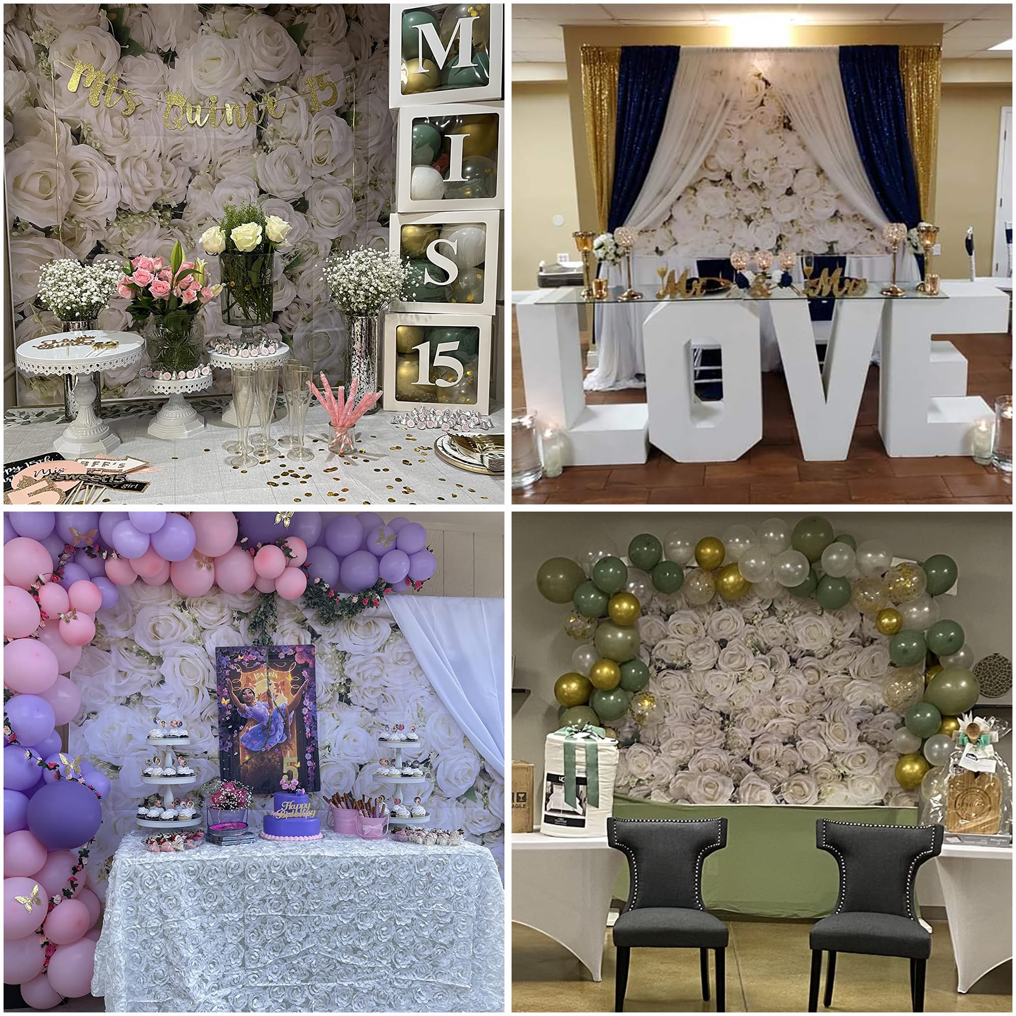 Avezano White Flower Backdrop For Party Photoshoot Wedding Floral Wall Bridal Shower Party Decoration Photography Background Whi