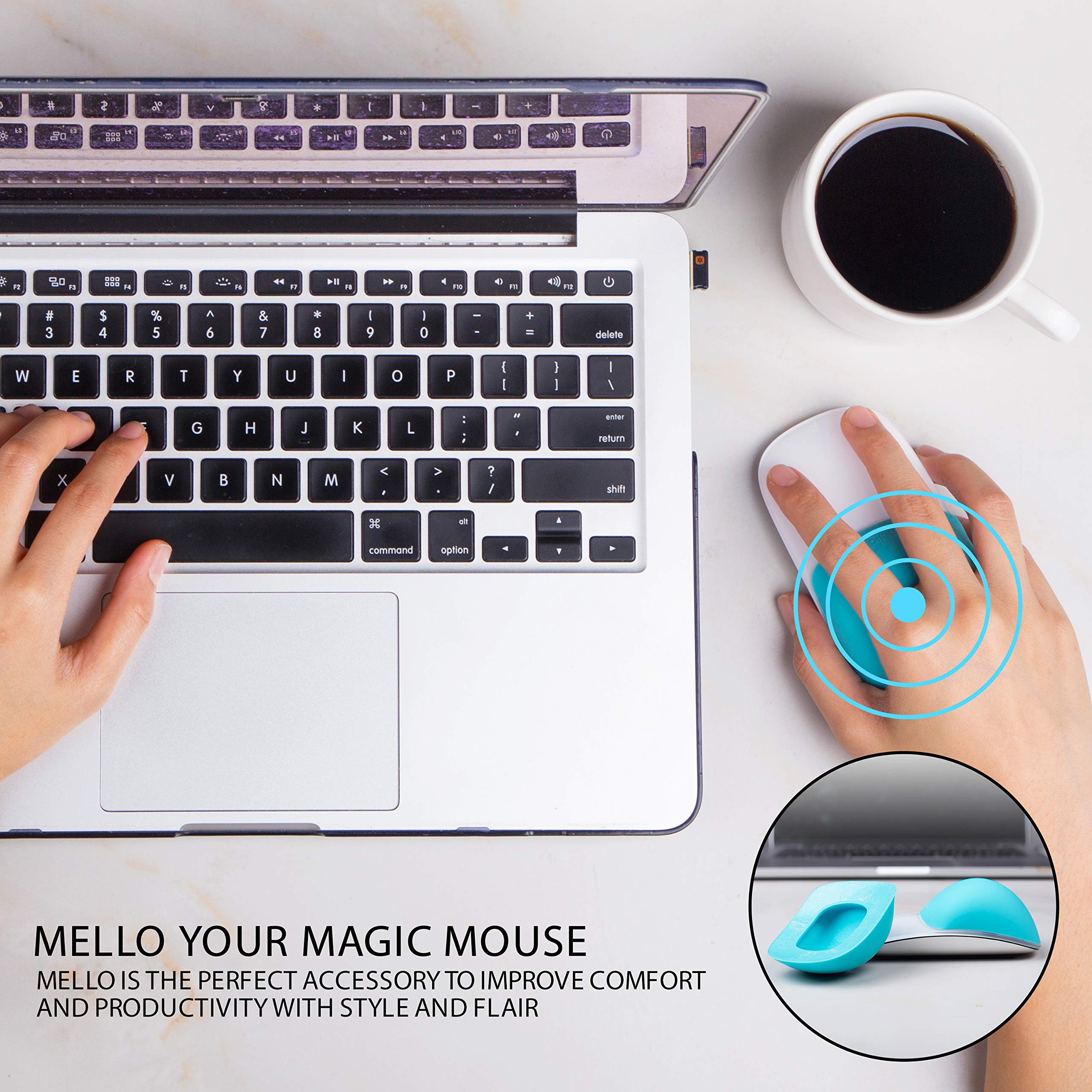 Elementing Mello Silicone Cushion Compatible With Apple Magic Mouse 1 & 2 (Tuxedo Black)