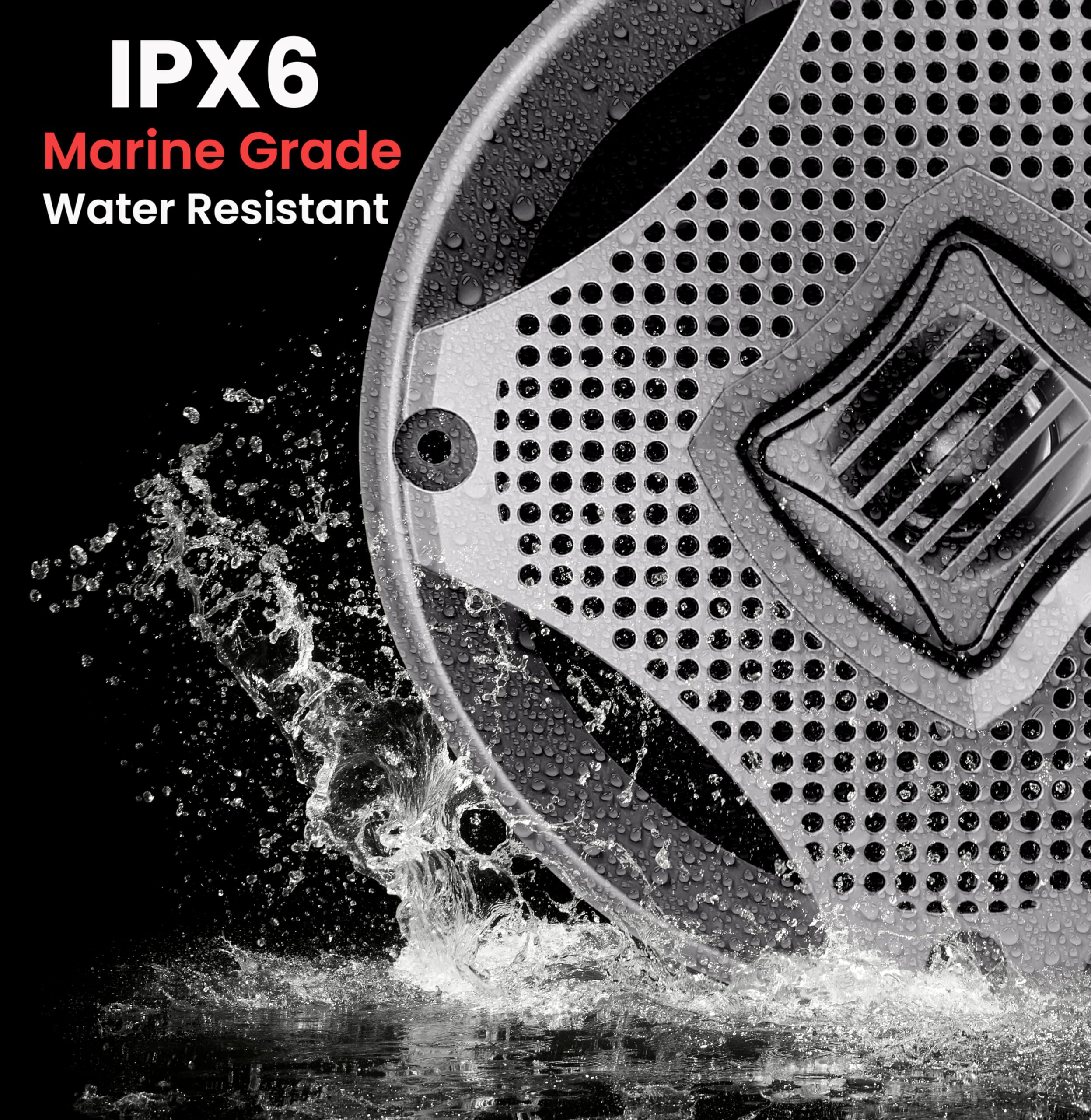 Lanzar 5.25    Marine 2 Way Speakers   Water Resistant Audio Stereo Sound System With 400 Watt Power, Attachable Grills And Resi