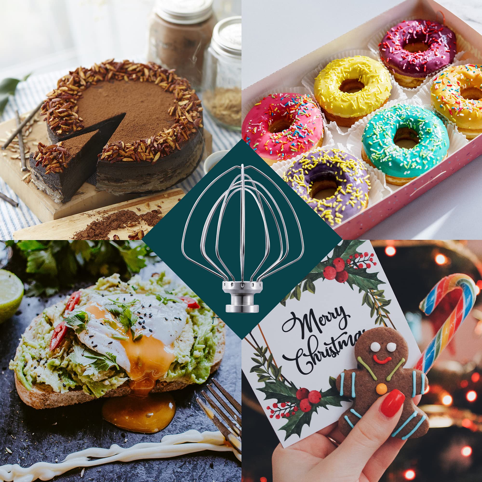 Stainless Steel Wire Whip Attachment For Kitchenaid Tilt Head Stand Mixer Accessory K45Ww Replacement, Egg Cream Stirrer, Cakes