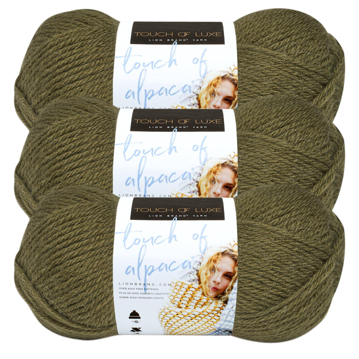 (3 Pack) Lion Brand Yarn Touch Of Alpaca Yarn, Olive