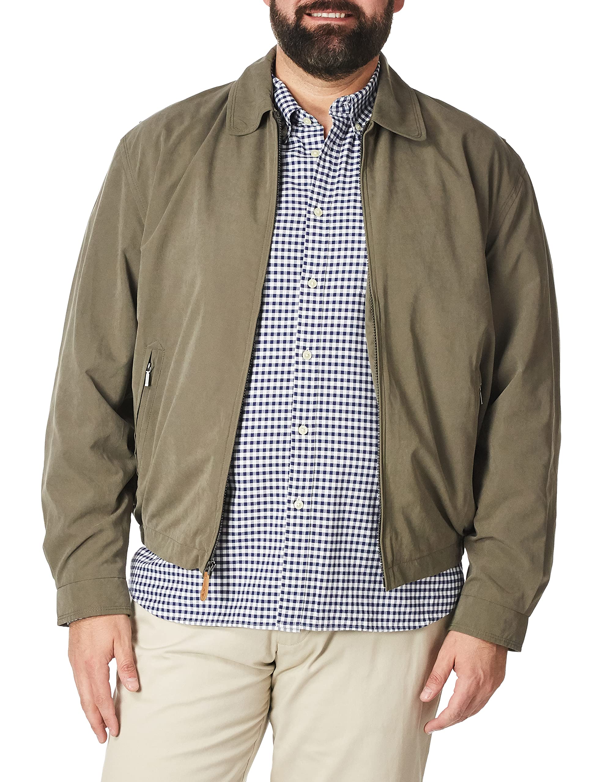 London Fog Mens Auburn Zip Front Golf Jacket (Regular  Big Tall Sizes), Olive, 3Xl Big