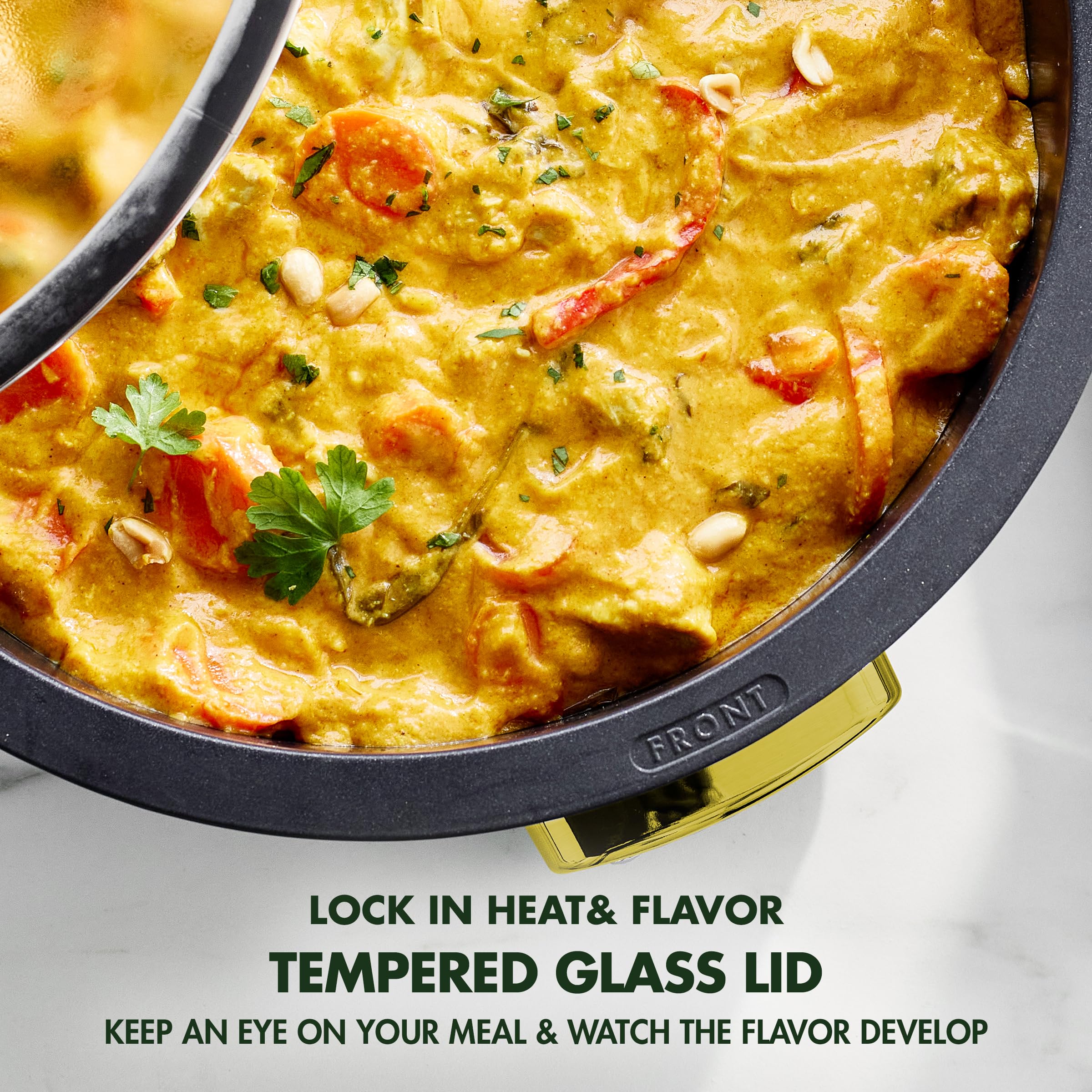 Greenpan Elite Reserve Essential Smart Electric 6Qt Skillet Pot, Presets To Sear Saute Stir Fry And Cook Rice, Healthy Ceramic N