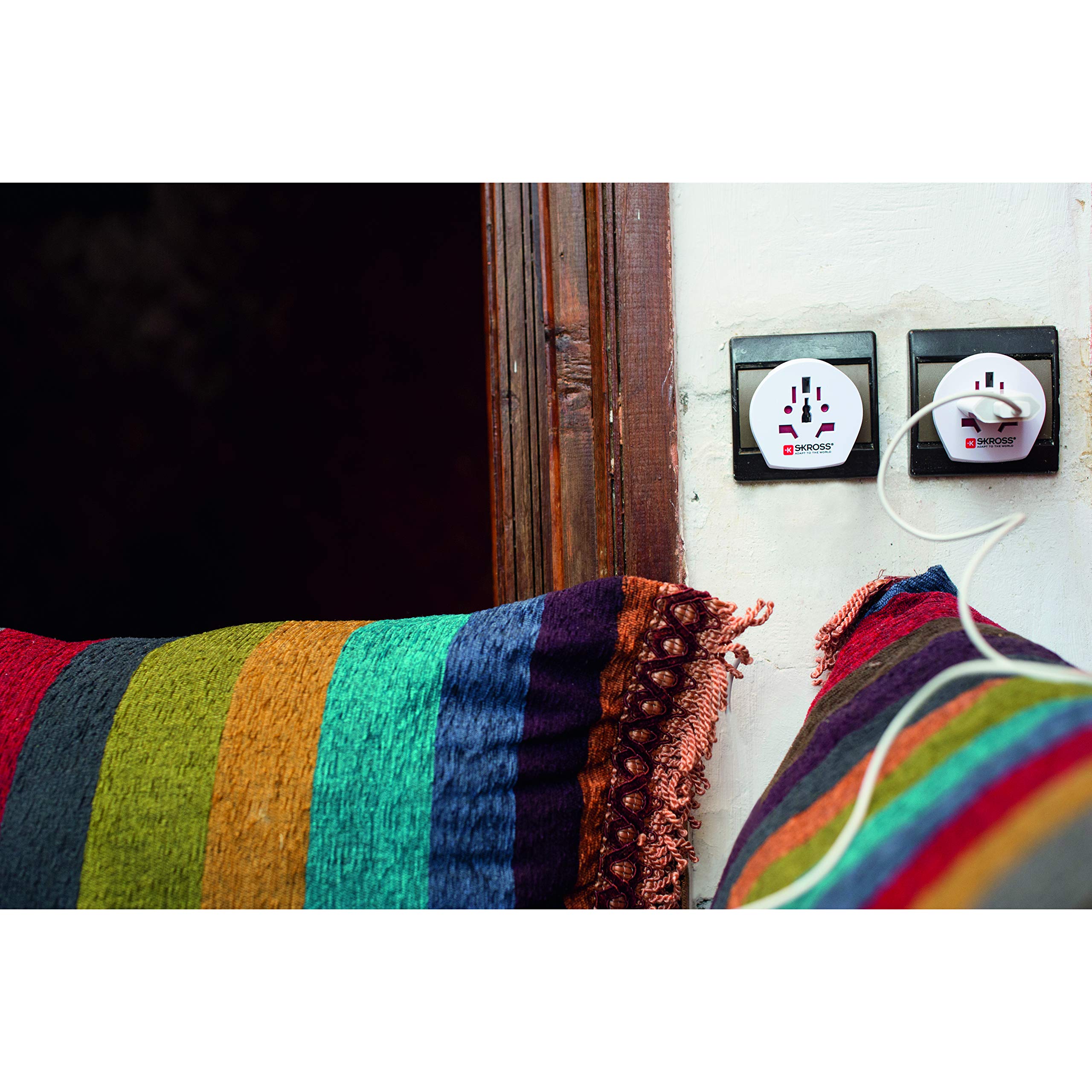 Skross World To Europe Country Travel Adaptor, White