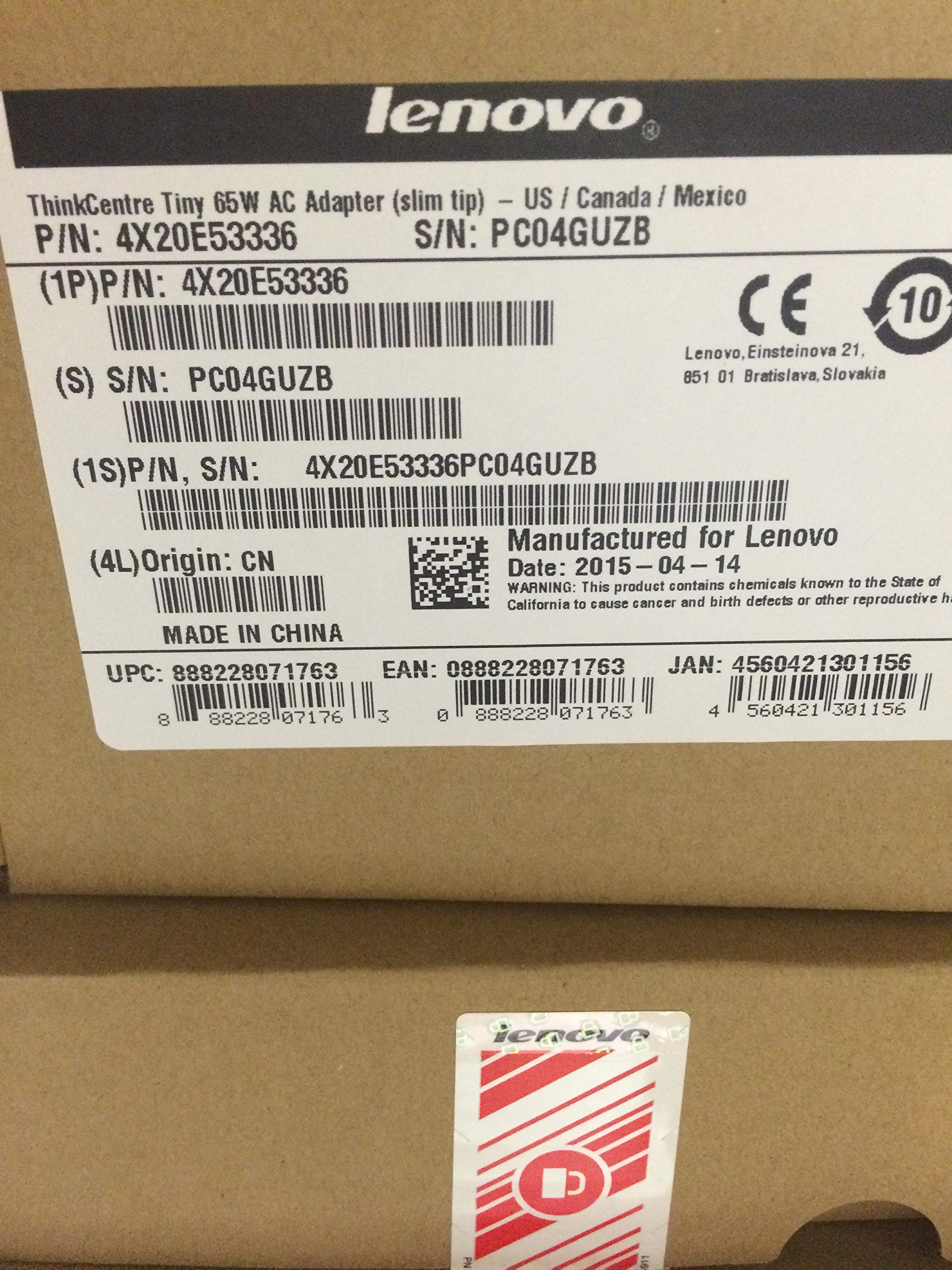 Lenovo 4 X 20E53336 65 W Slim Tip Ac Adapter For Thinkcentre Tiny 4X20E53336