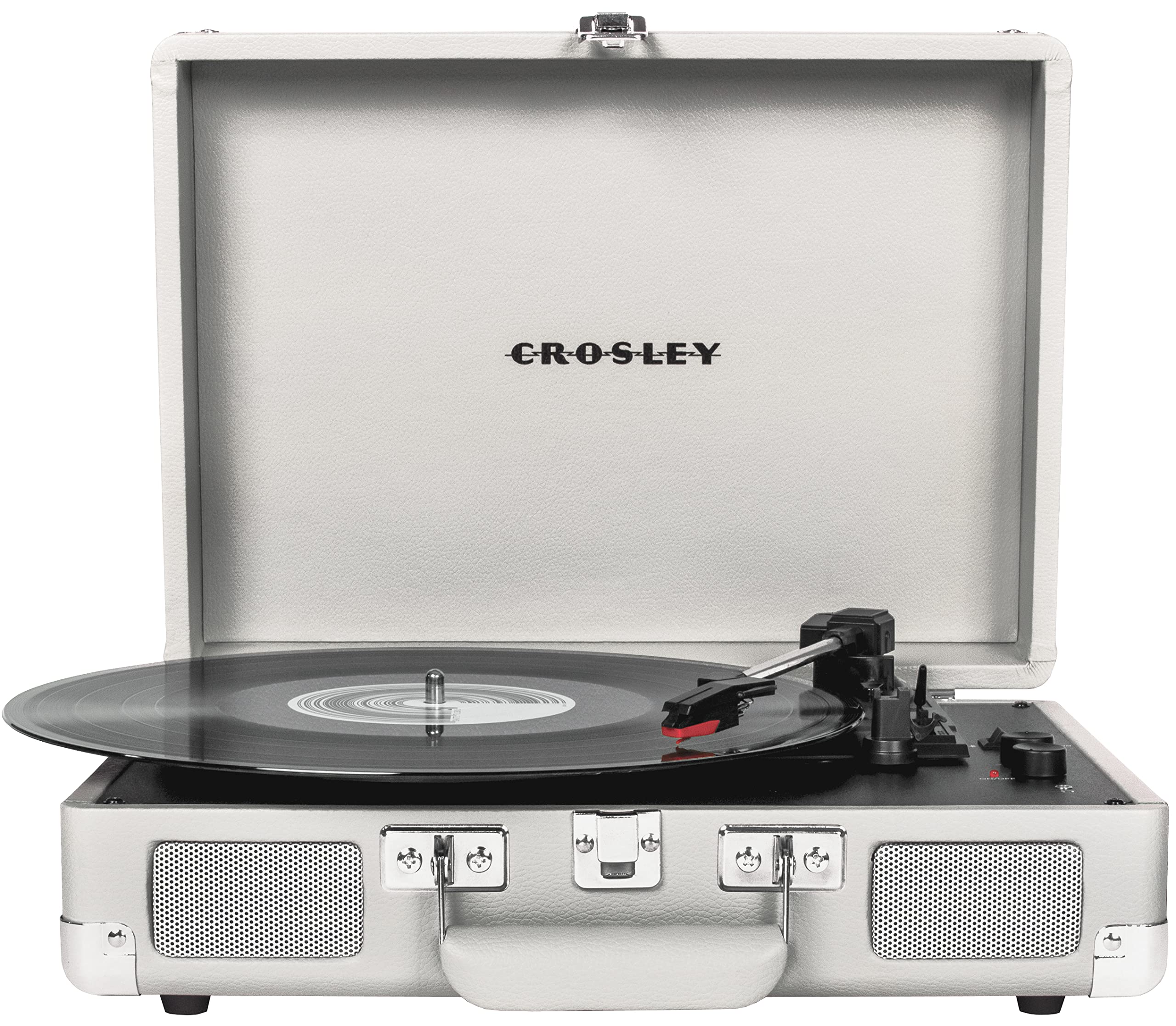 Crosley Cr8005F Ws Cruiser Plus Vintage 3 Speed Bluetooth In/Out Suitcase Vinyl Record Player Turntable, White Sand