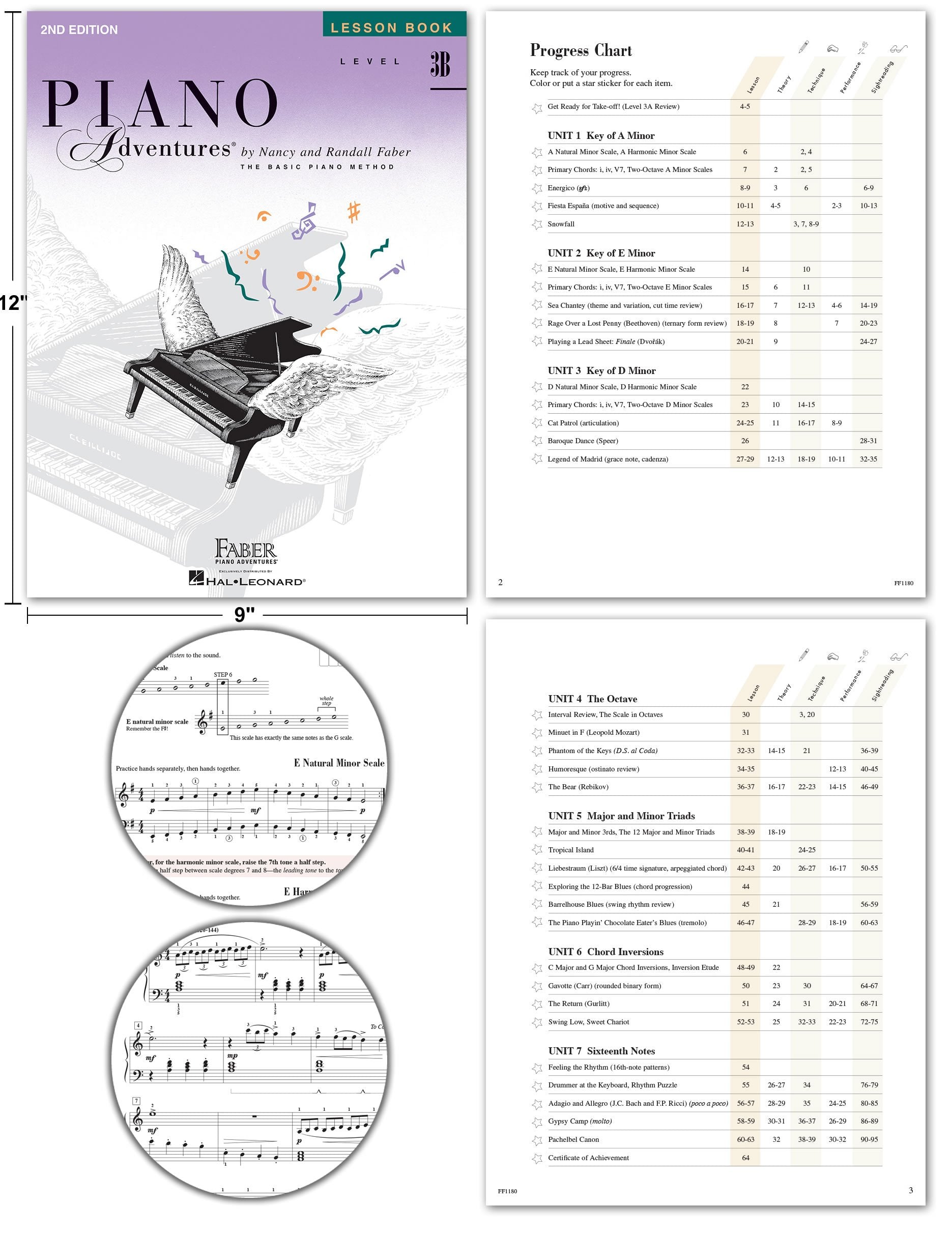 Piano Adventures Level 3B Learning Set By Nancy Faber - Lesson, Theory, Performance, Technique & Artistry Books & Juliet Music P