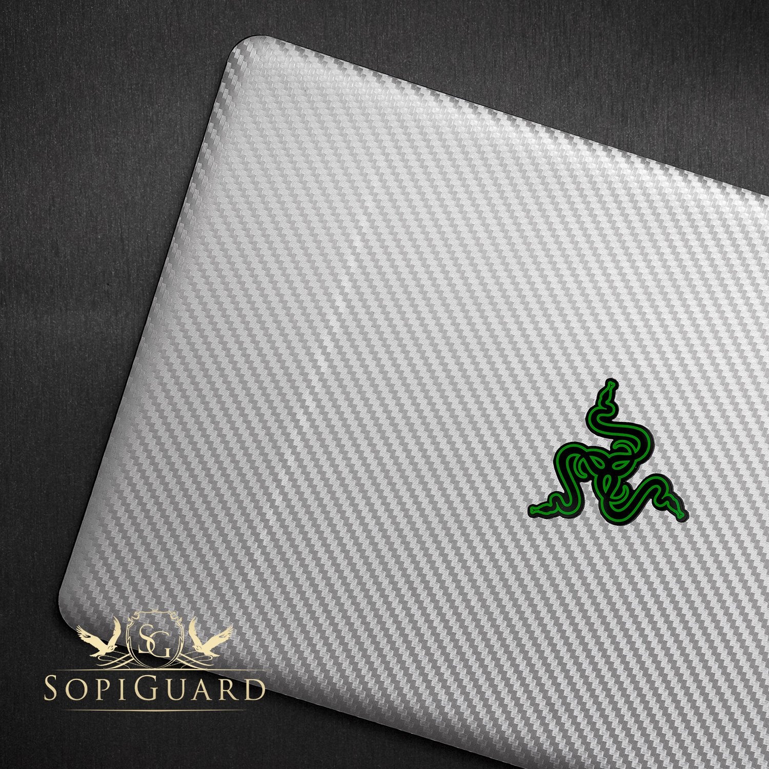 Sopiguard Sticker For Surface Duo Phone Edge To Edge Precision Vinyl Skin Wrap (Carbon Silver)