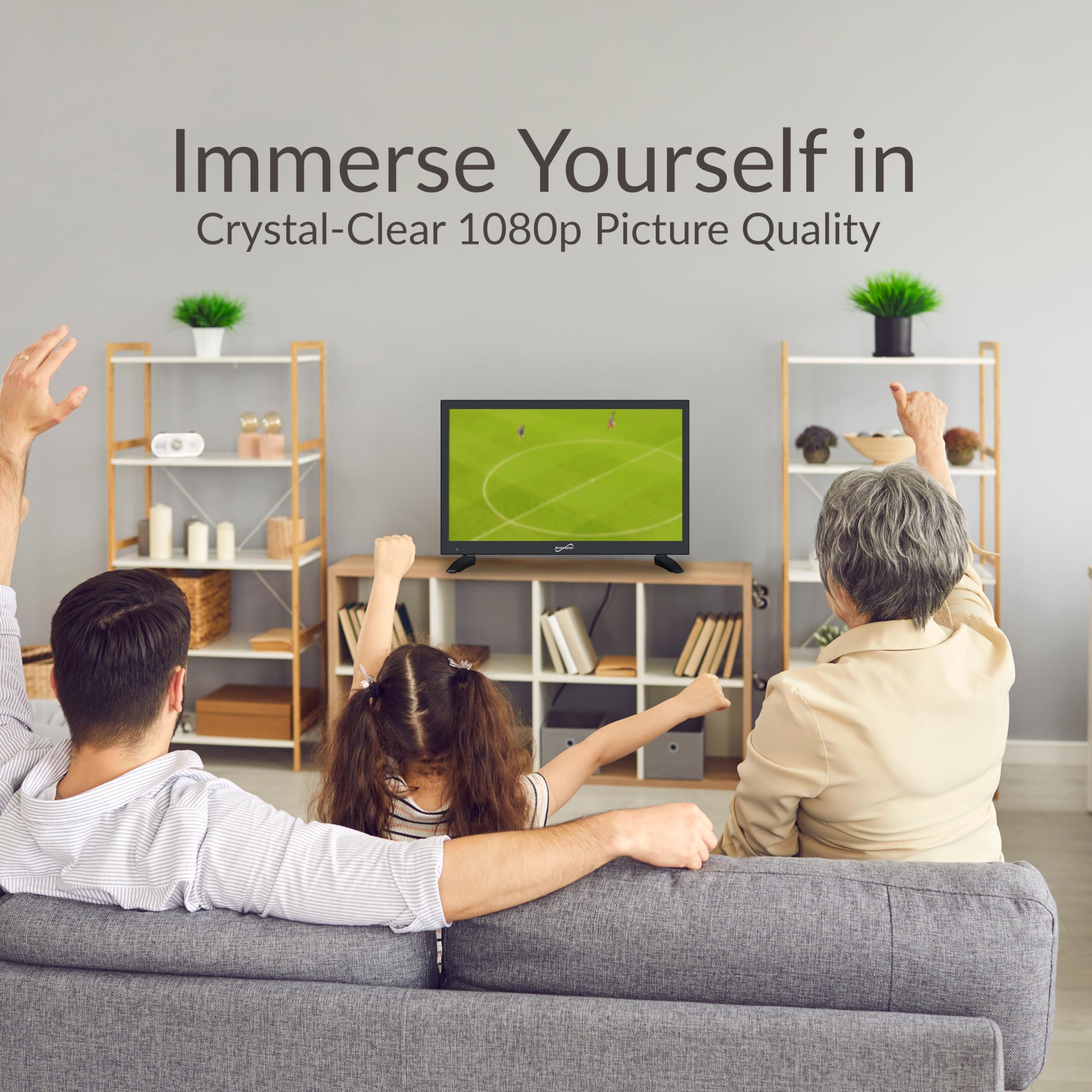 Supersonic Sc 1920Vtv 18.5Inch Smart Ac/Dc Led Tv, Powered By Vidaa, 1080P, Wifi, Built In Speakers, Usb, 3X Hdmi Arc, For Kitch