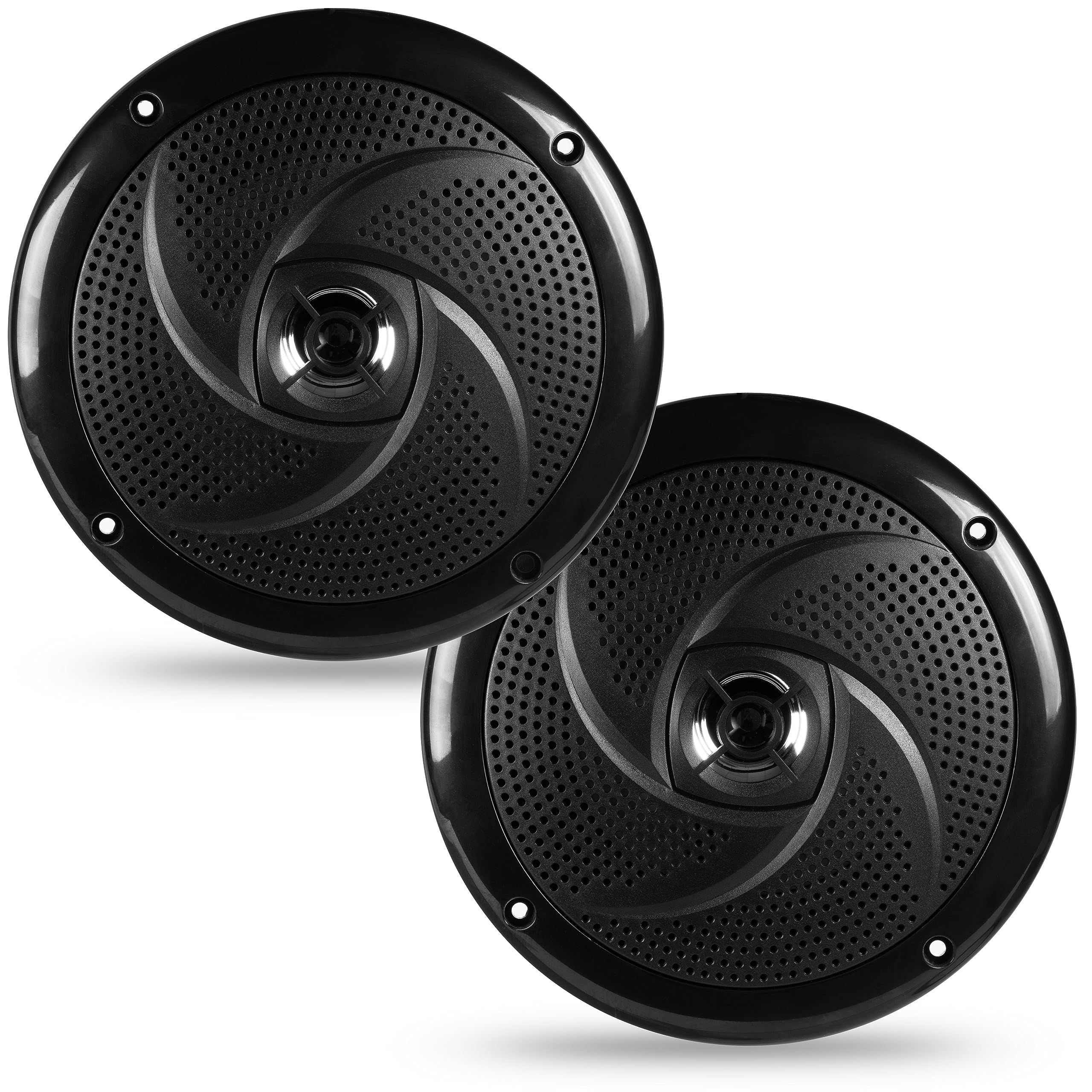 Belva Bms65Sb 400W Peak (80W Rms) 6.5' Shallow Mount 2 Way Black Coaxial Marine Speakers For Boats/Atv/Utv/Sxs/Powersport