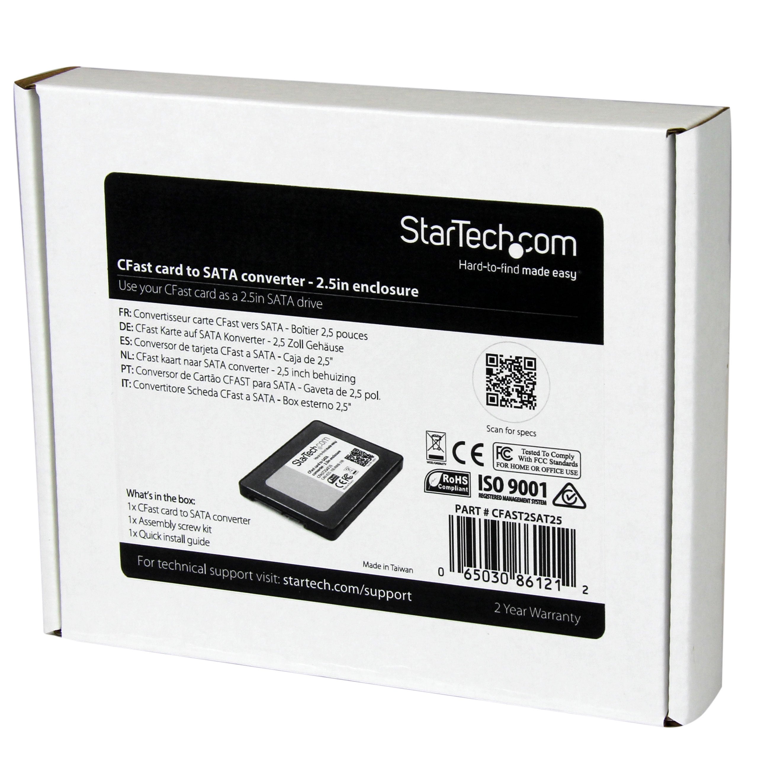 Startech.Com Cfast Card To Sata Adapter With 2.5'' Housing   Supports Sata Iii (6 Gbps)   Cfast Memory Card Converter   Os Indep