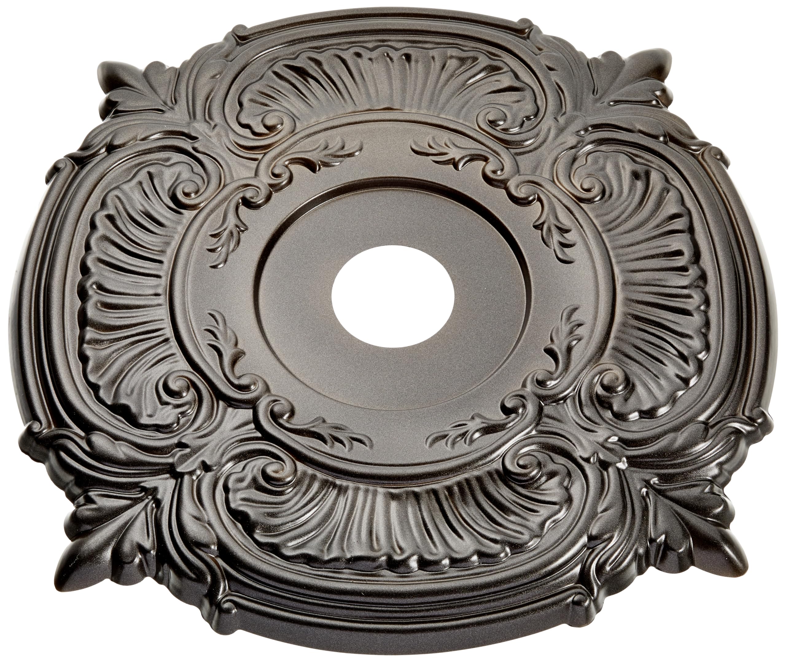 22Od X 3 1/2Id X 1P Attica Thermoformed Pvc Ceiling Medallion (Fits Canopies Up To 7 3/4), Metallic Black Night