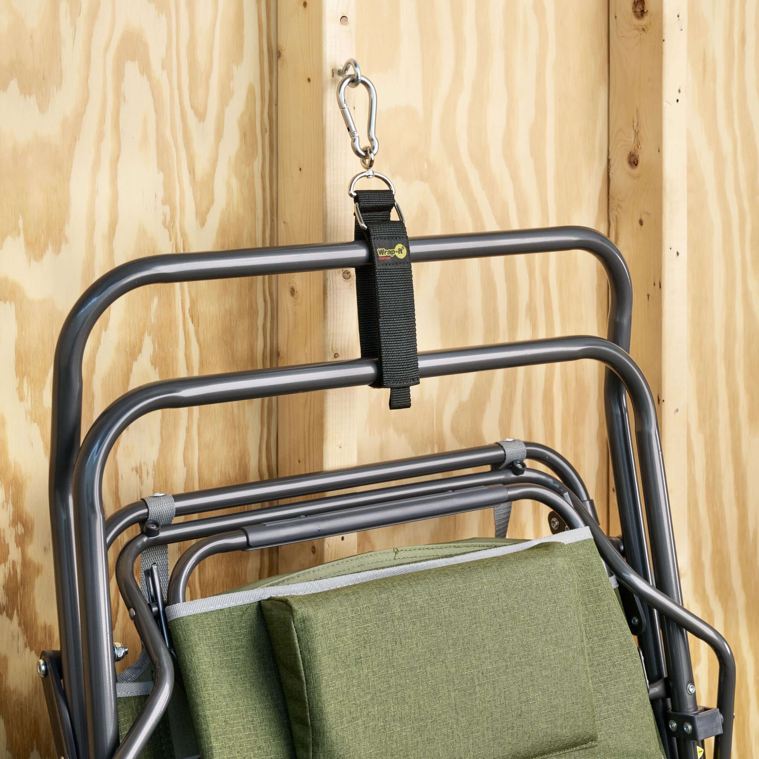 Hook 'N Hang Wrap It Storage Straps   18'' (2 Pack) Blaze Orange   Carabiner Straps To Use As Extension Cord Holder Heavy Duty S