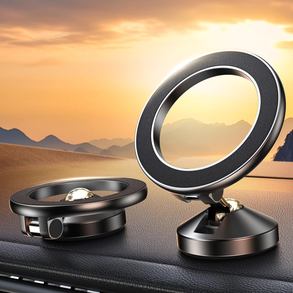 For Magsafe Car Mount Dashboard [360All-Metal Foldable] Magnetic Phone Holder For Car Dash [Strongest Magnets & 3M Adhesive] Han