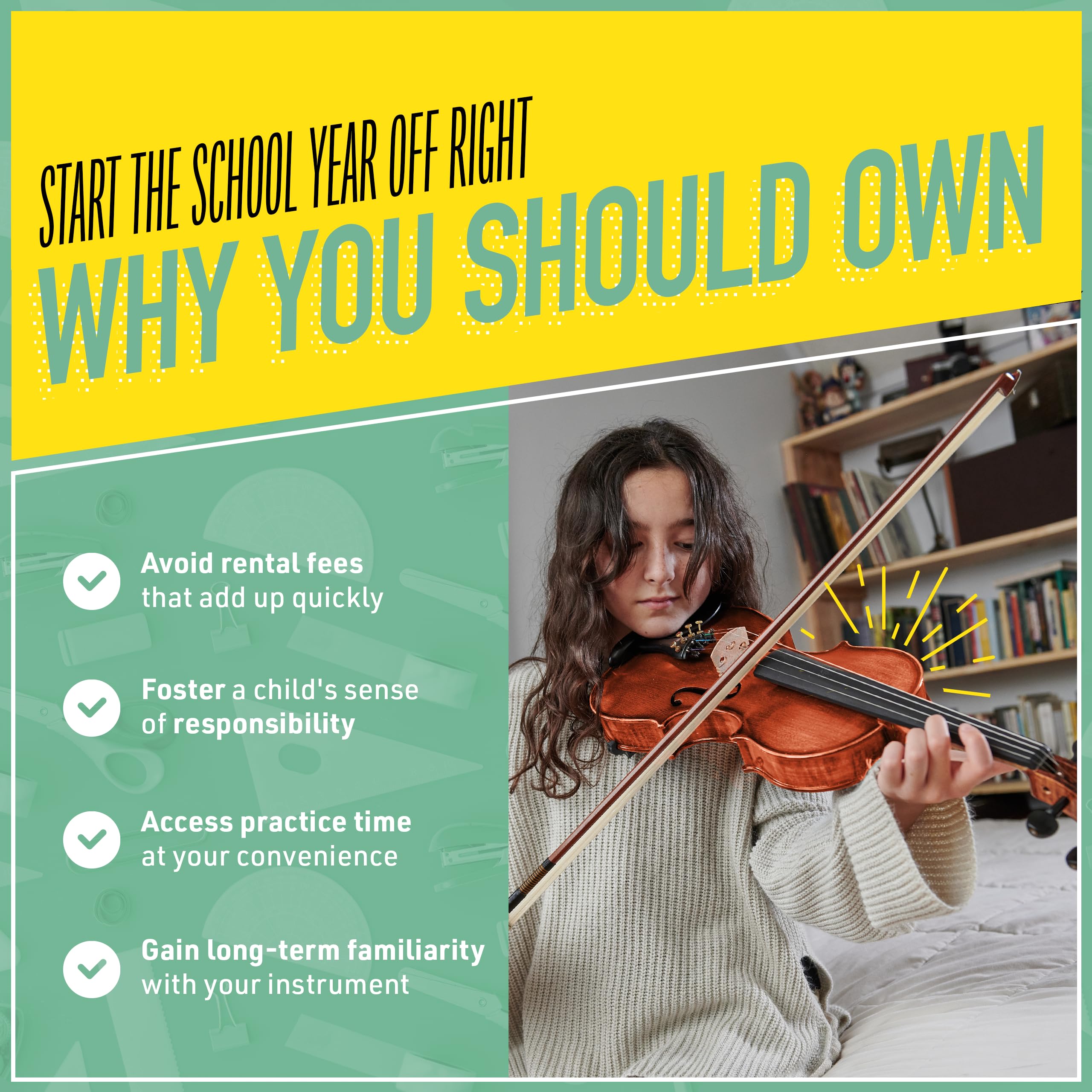 Mendini By Cecilio Violin For Kids & Adults   4/4 Mv Metallic Black Violins, Student Or Beginners Kit W/Case, Bow, Extra Strings