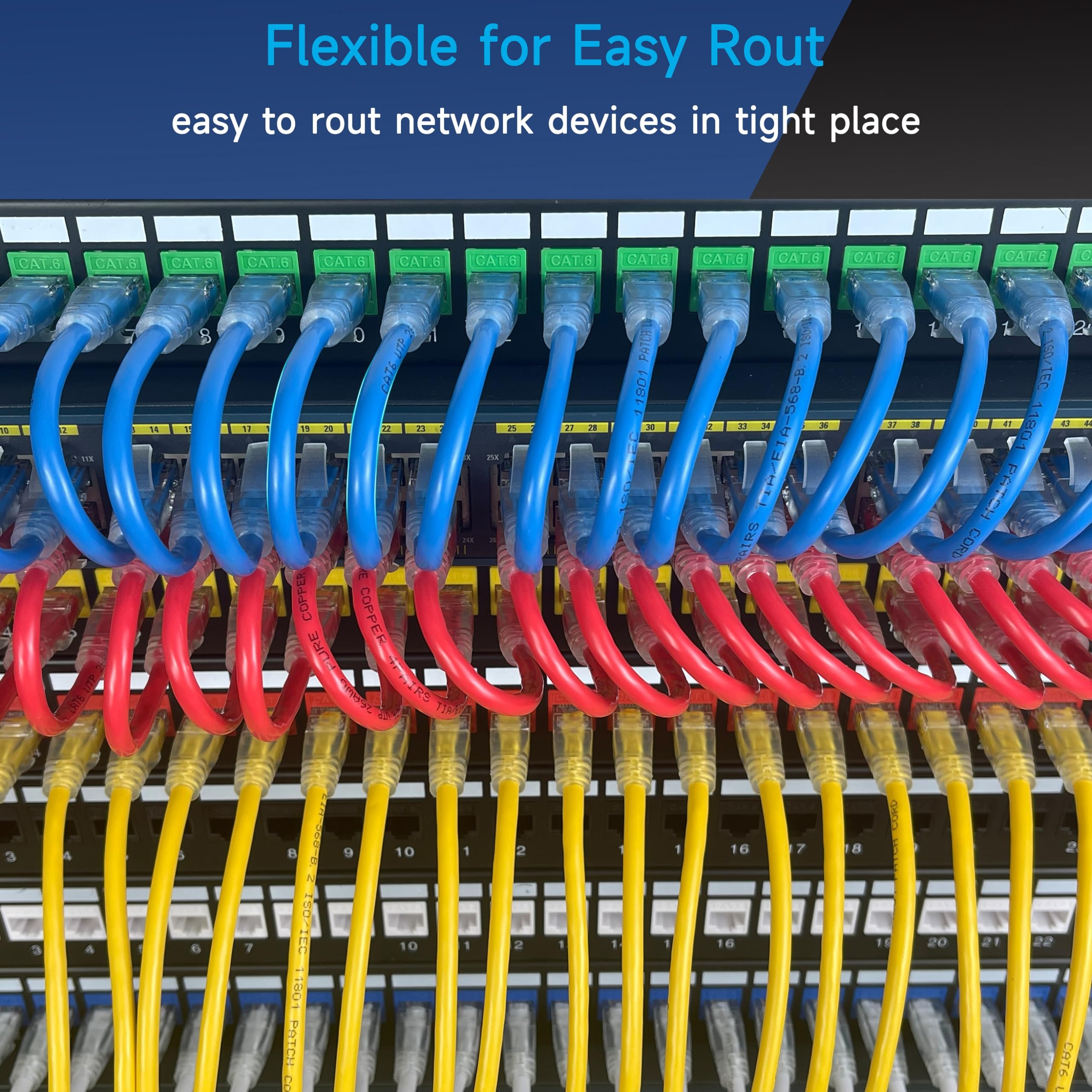 Lysymixs Cat6 Ethernet Patch Cable 0.5 Ft (10 Pack), Cat6 Patch Cable For Data Centers, Cat 6 Patch Cable 10G, Network Patch Cab