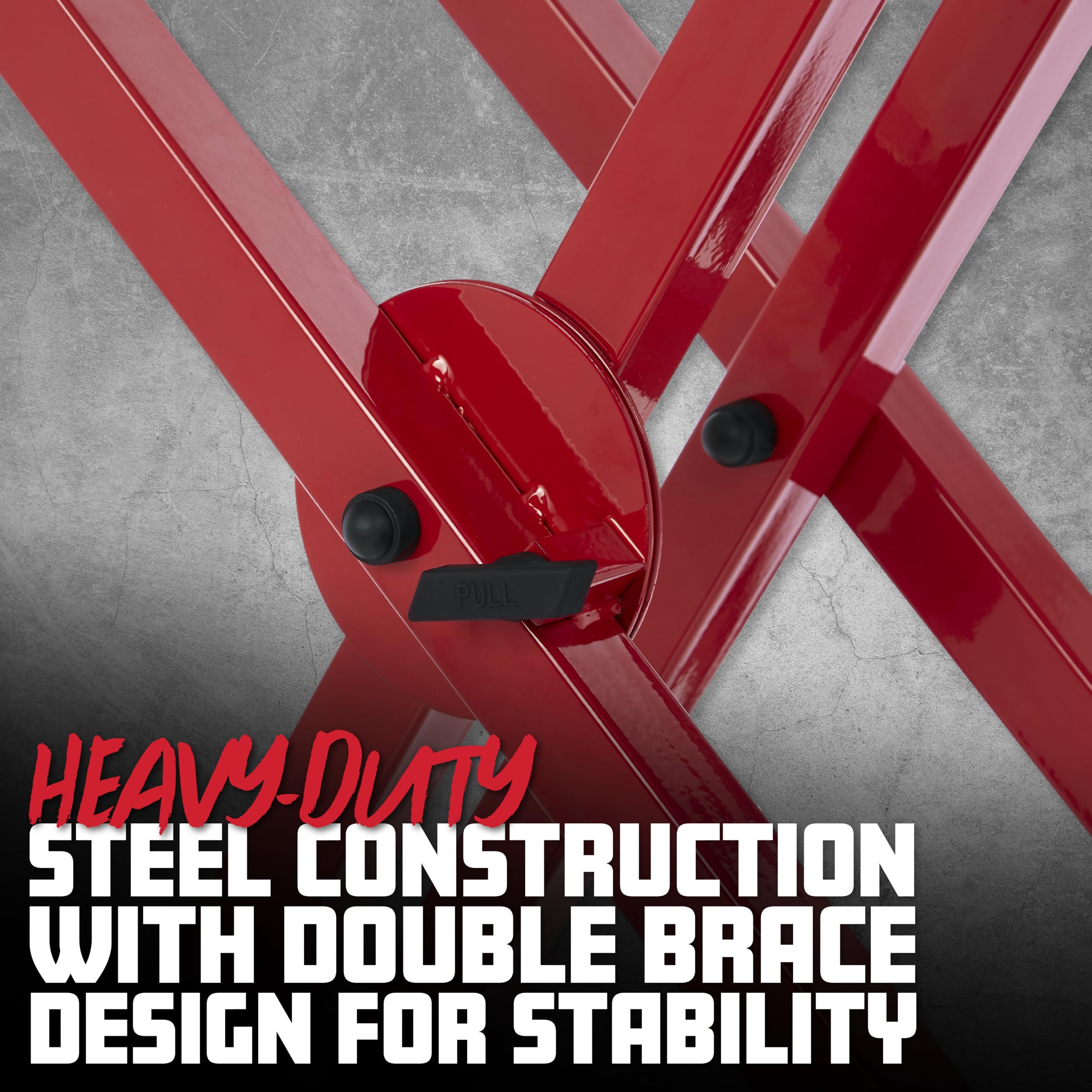 Gator Frameworks Deluxe Two Tier X Frame Keyboard Stand, Bright Red Finish (Gfw-Key-5100Xred)