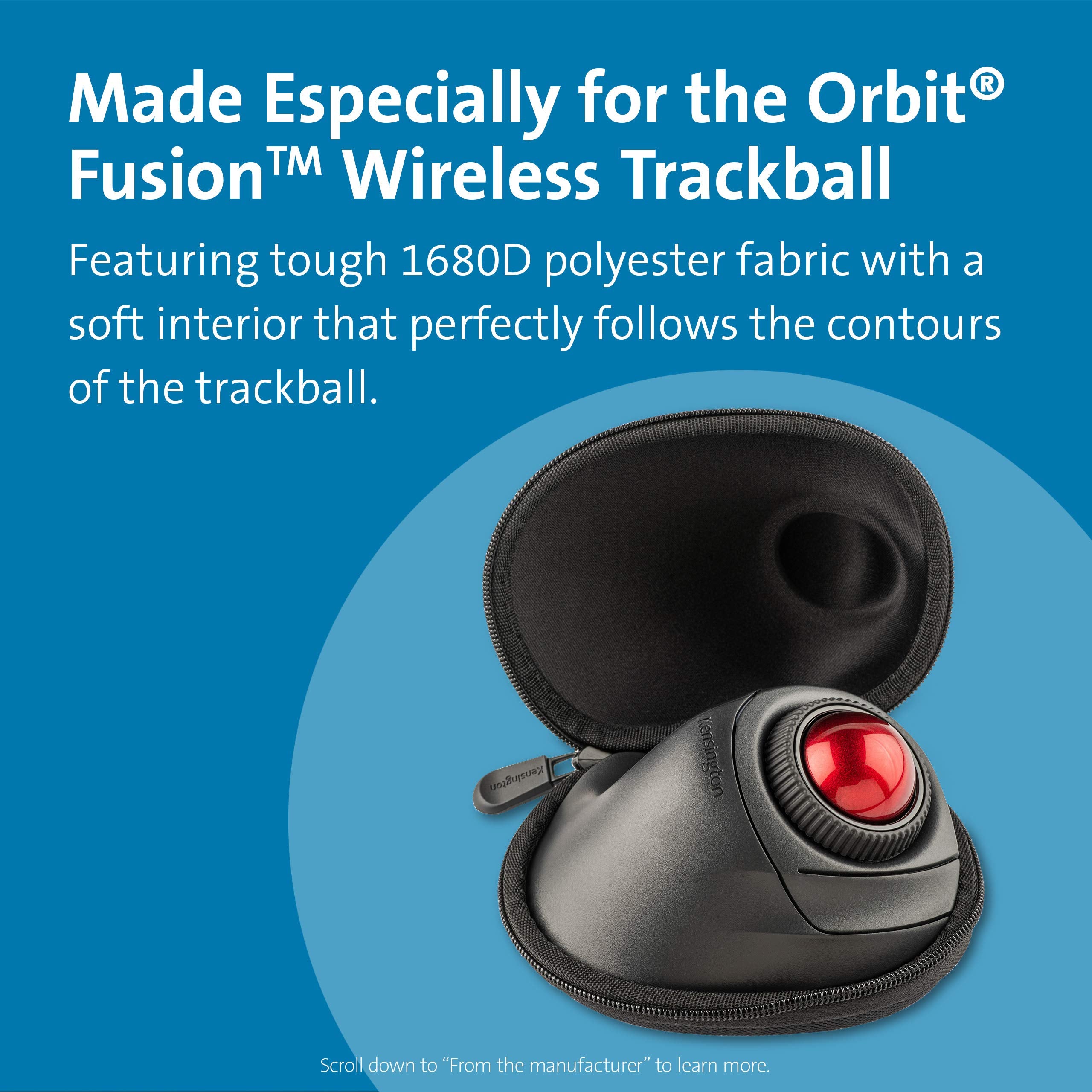 Kensington Orbit Fusion  Wireless Trackball Hard Case (K97500Ww),Black
