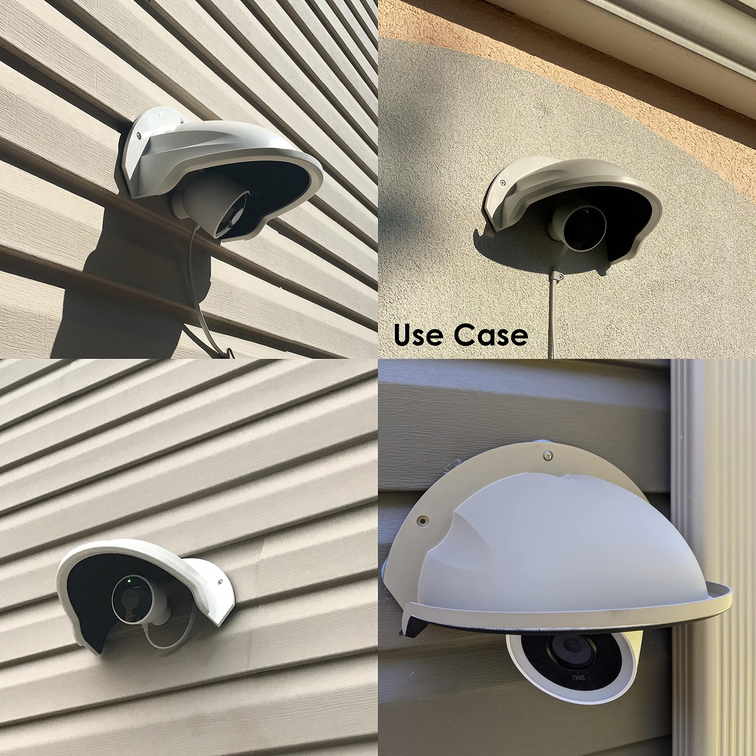 Sds Ds 1250Zj Universal Sun Rain Shade Survielance Camera Shield Cover For Nest/Ring/Dome/Bullert Outdoor Camera 1 Pack, White