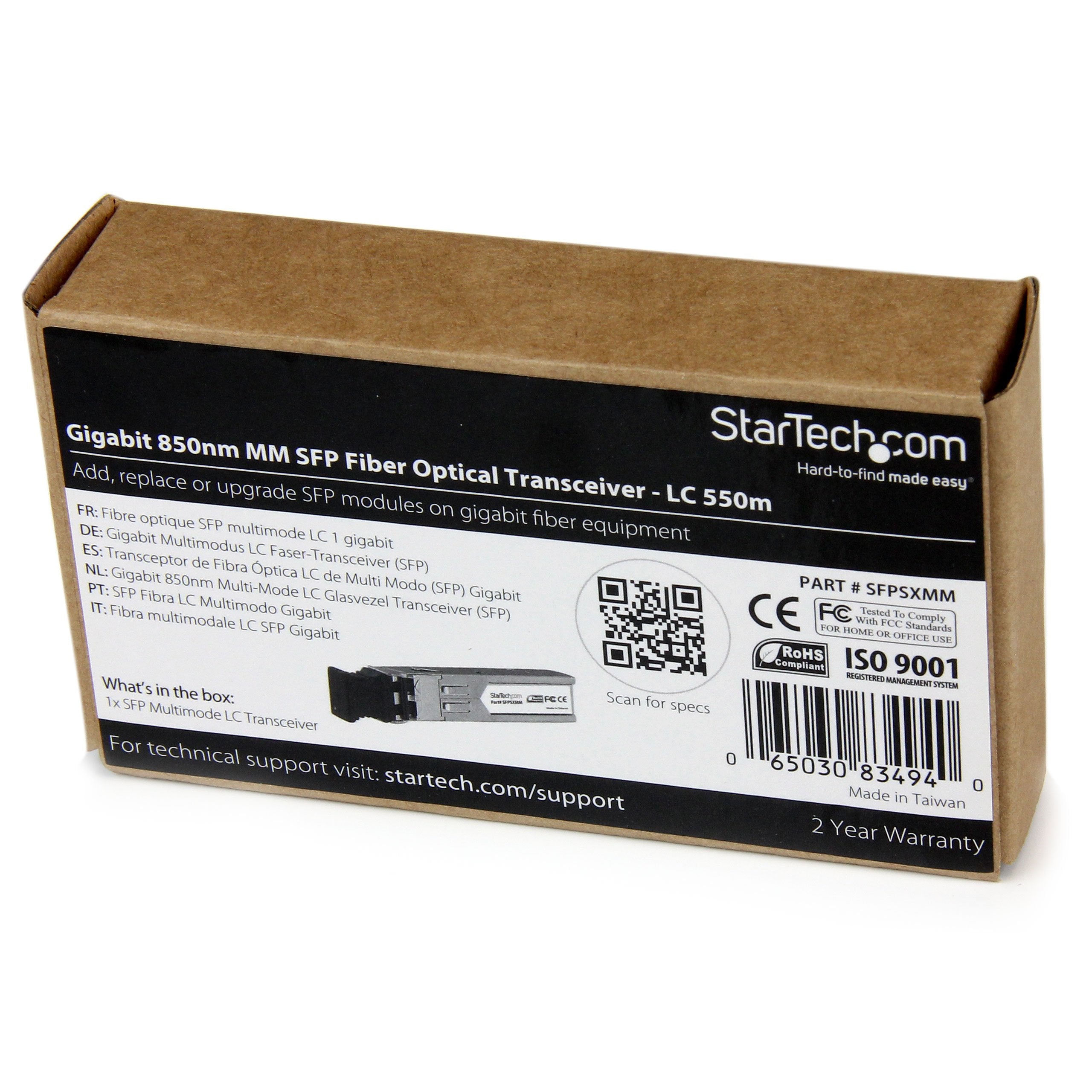 Startech.Com Msa Uncoded Compatible Sfp Module   1000Base Sx   1Gbe Multi Mode Fiber (Mmf) Optic Transceiver   1Ge Gigabit Ether