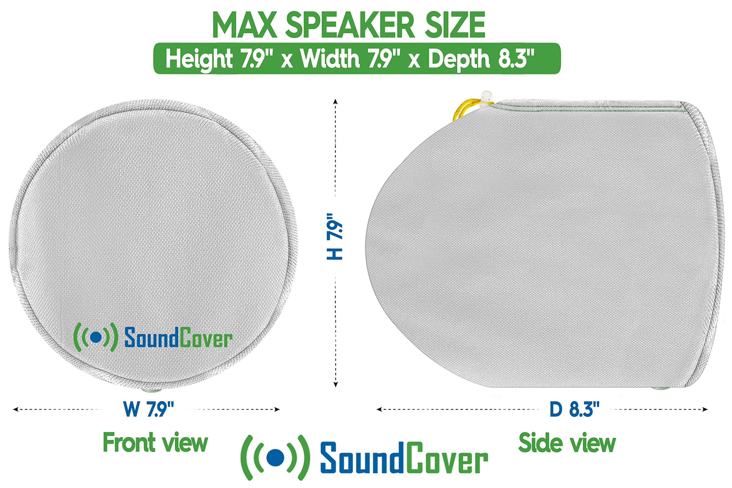 White Waterproof 600D Marine Wake Tower Speaker Covers - Small (H 7.9 X W 7.9 X D 8.3) - Weather-Resistant Covers For Compact Ma