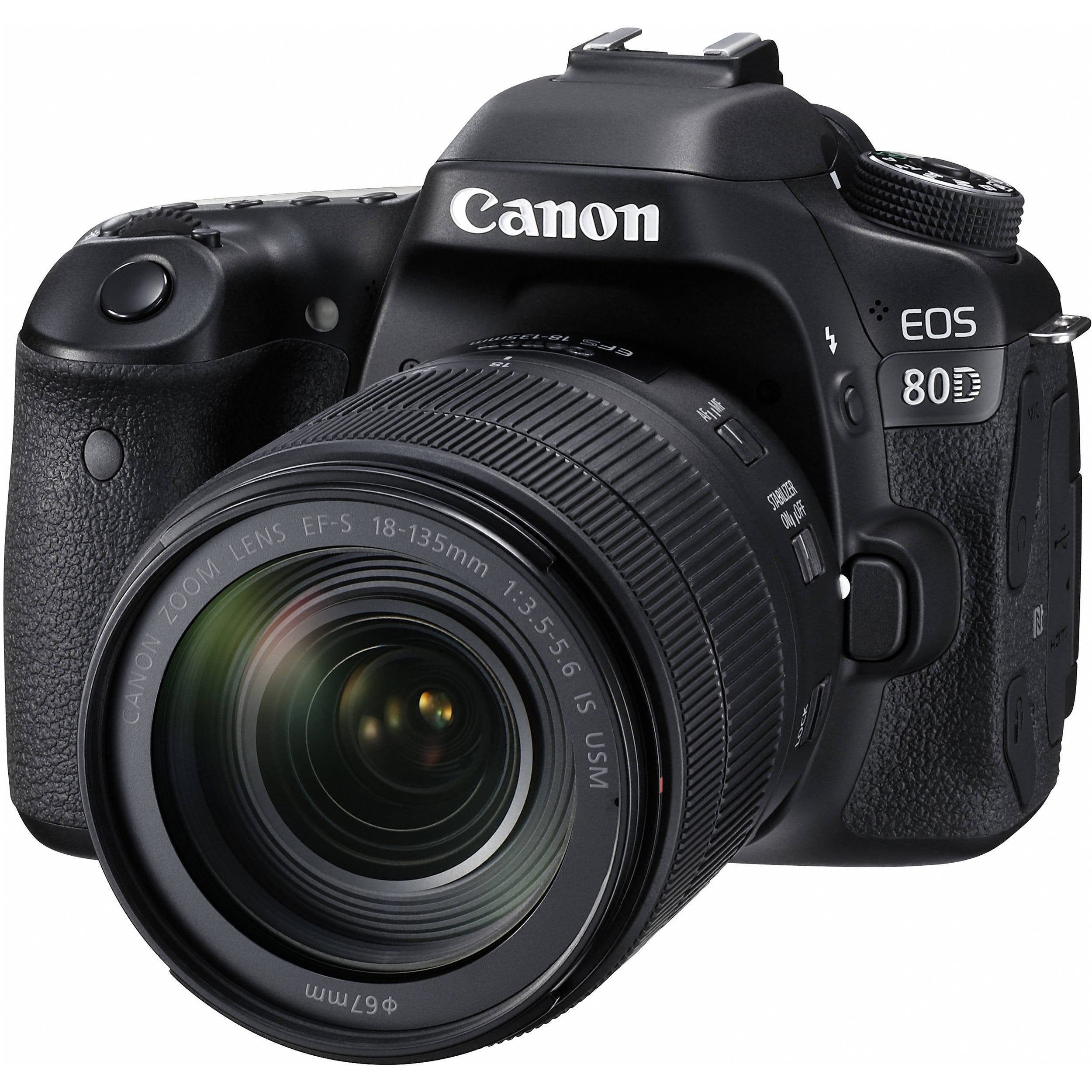 Canon Digital SLR Camera Body [EOS 80D] and EF-S 18-135mm f/3.5-5.6 Image Stabilization USM Lens with 24.2 Megapixel (APS-C) CMO
