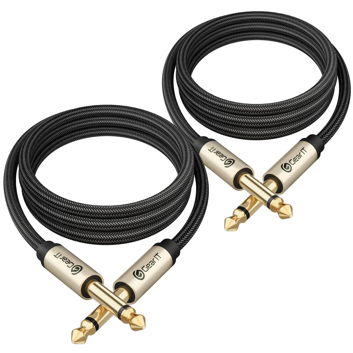 Gearit Guitar Instrument Cable (3Ft 2 Pack) 1/4 Inch To 1/4 Inch Ts Straight Male To Male 6.35Mm Mono Jack With Alloy Connector