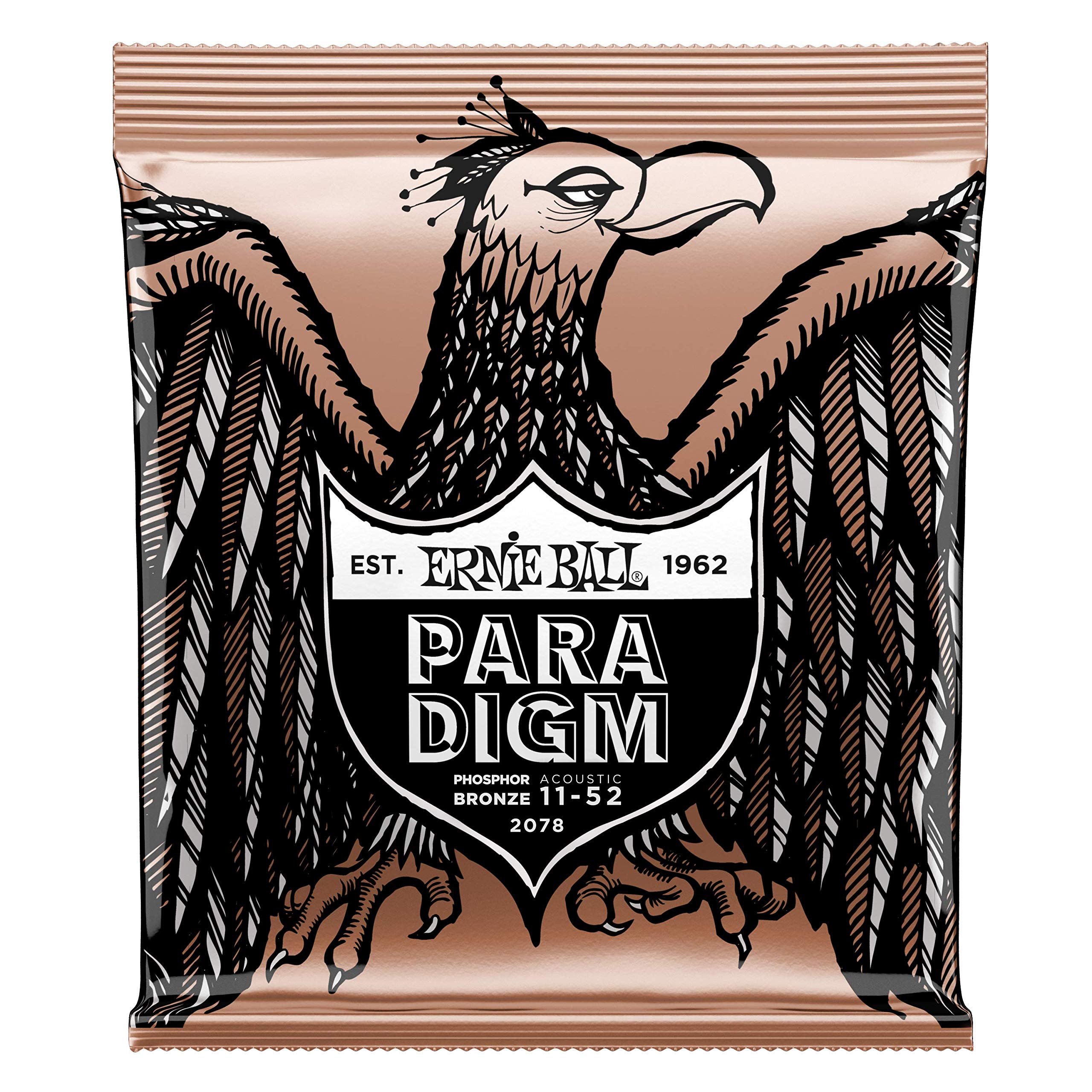 Ernie Ball Paradigm Light Phosphor Bronze Acoustic Guitar Strings, 11 52 Gauge (P02078)