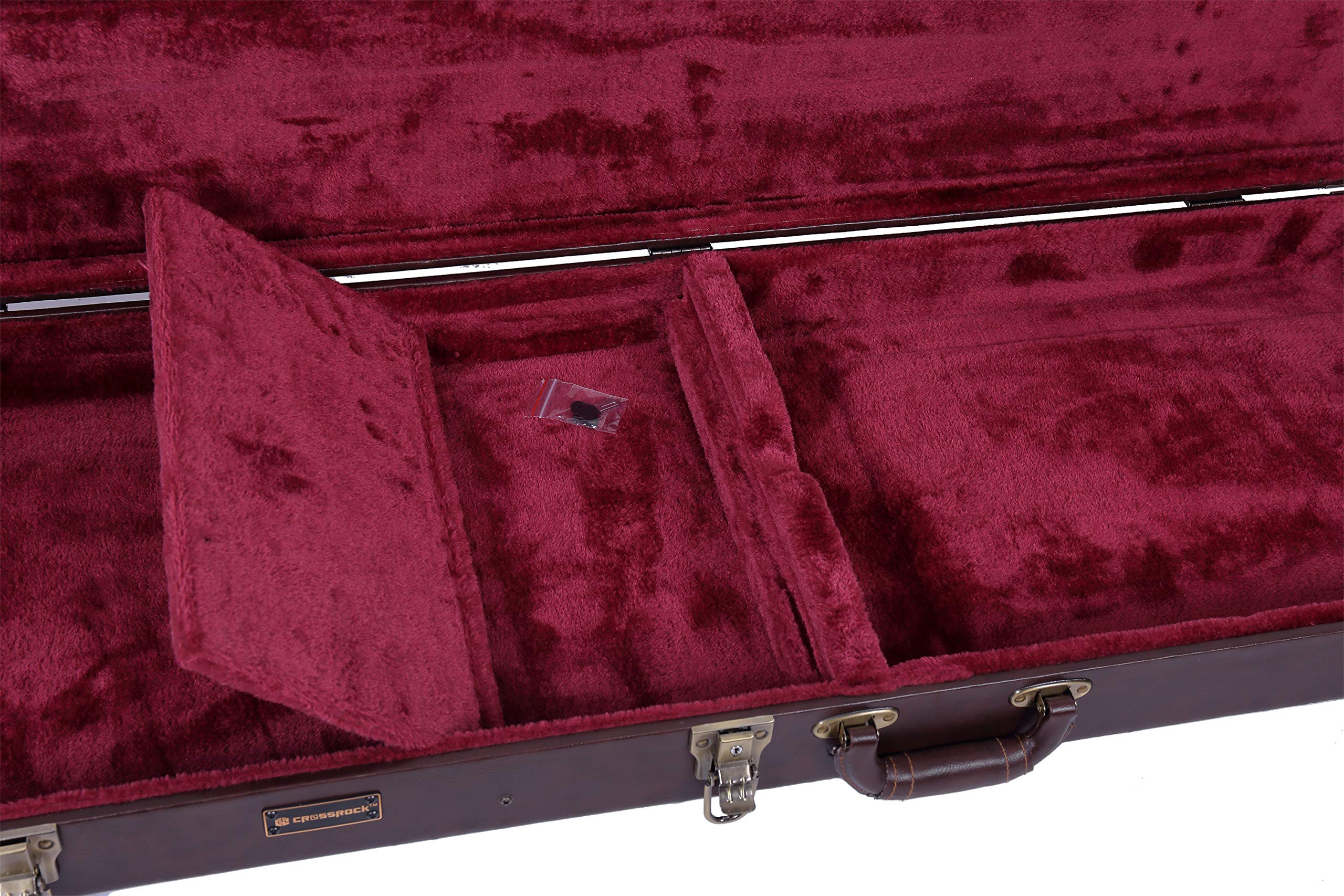 Crossrock Hardshell Wood Case For Jazzmaster/Jaguar Style Electric Guitars Brown(Crw600Jmbr)