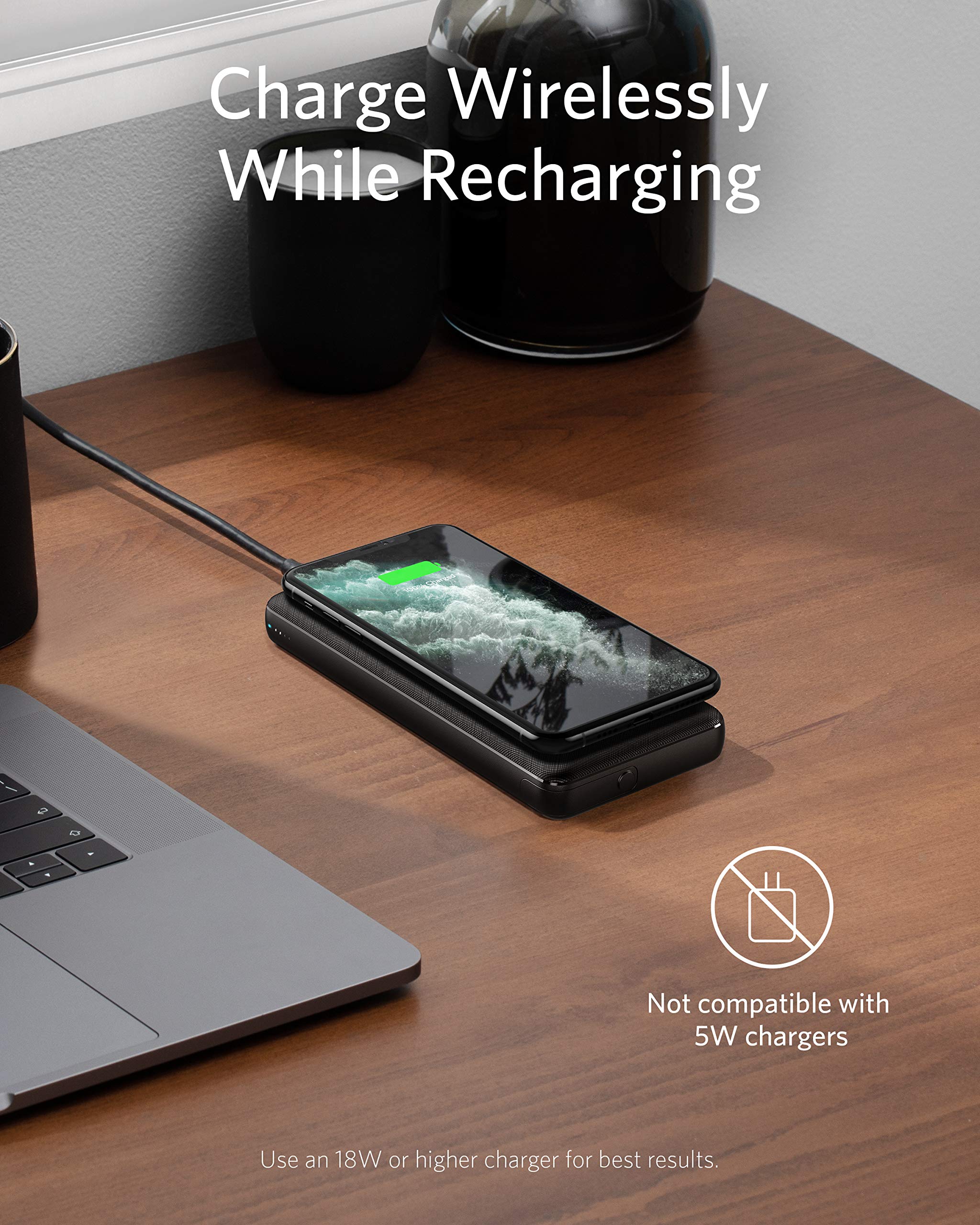Anker Powercore Iii 10,000 Mah Wireless Portable Charger With Qi Certified 10W Wireless Charging And 18W Usb C Quick Charge For