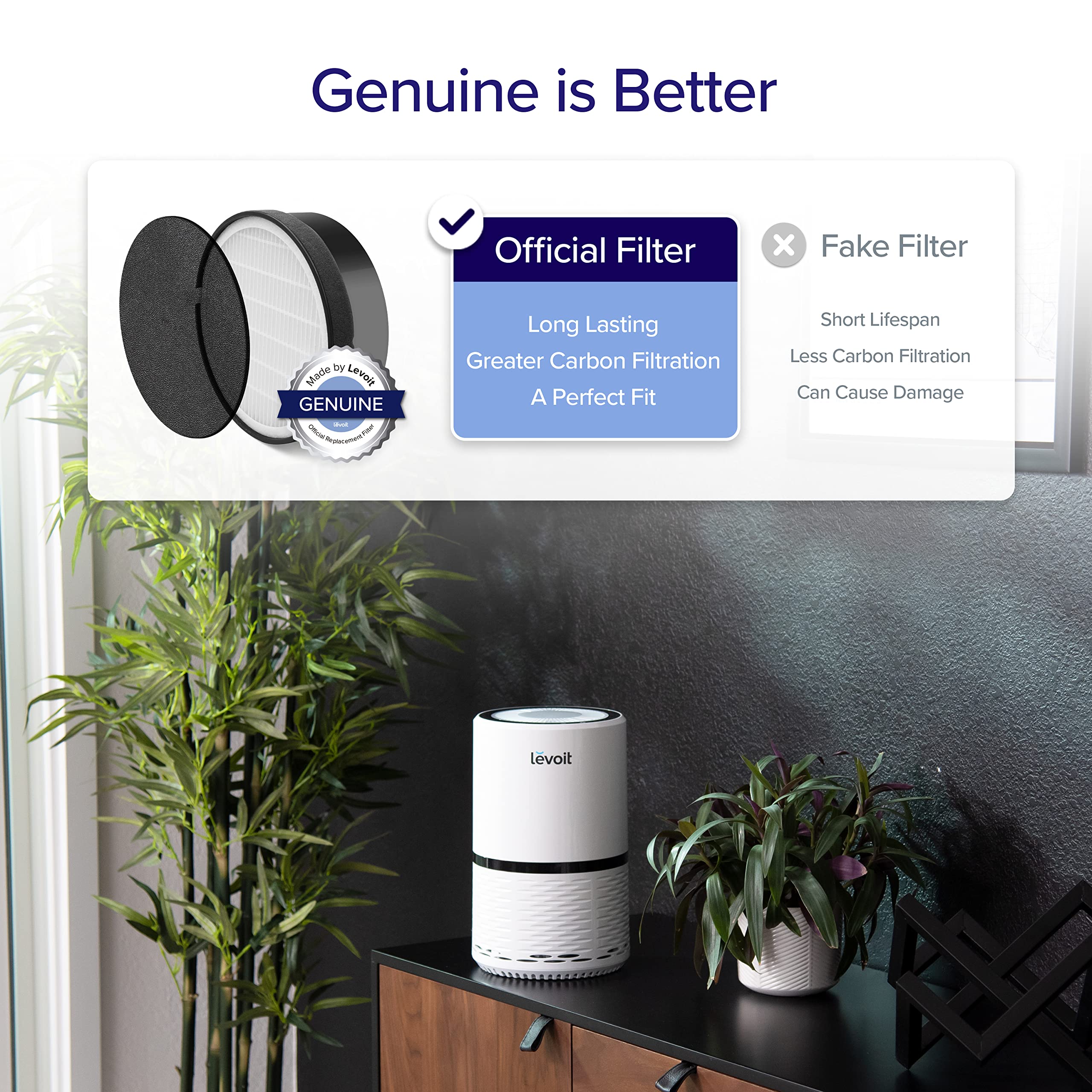 Levoit Lv H132 Air Purifier Replacement Filter, 3 In 1 Nylon Pre Filter, High Efficiency Activated Carbon Filter, Lv H132 Rf, 4