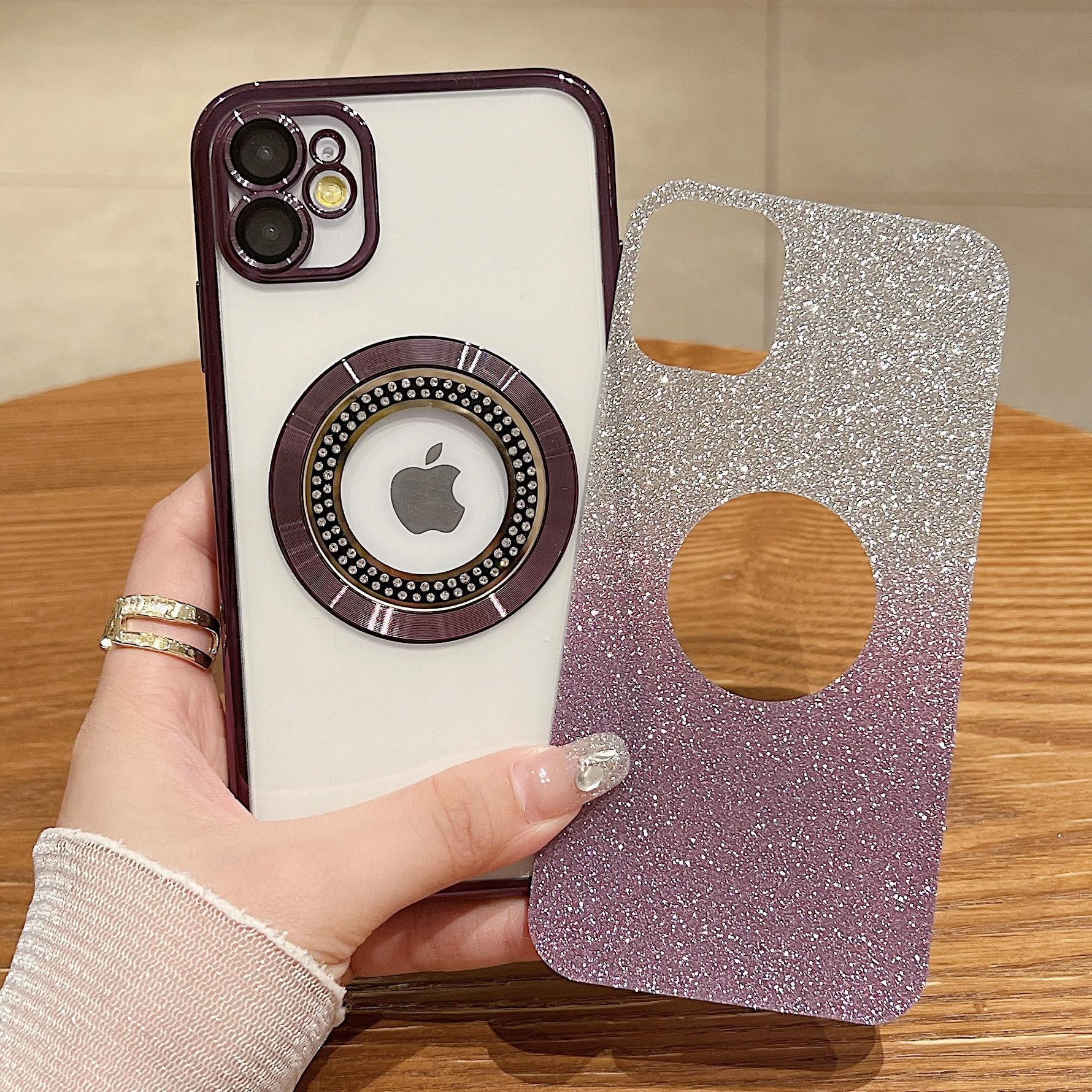 Misscase For Iphone 11 Magnetic Glitter Case Compatible With Magsafe,Full Protection Slim Shockproof Anti Scratch Case With Came