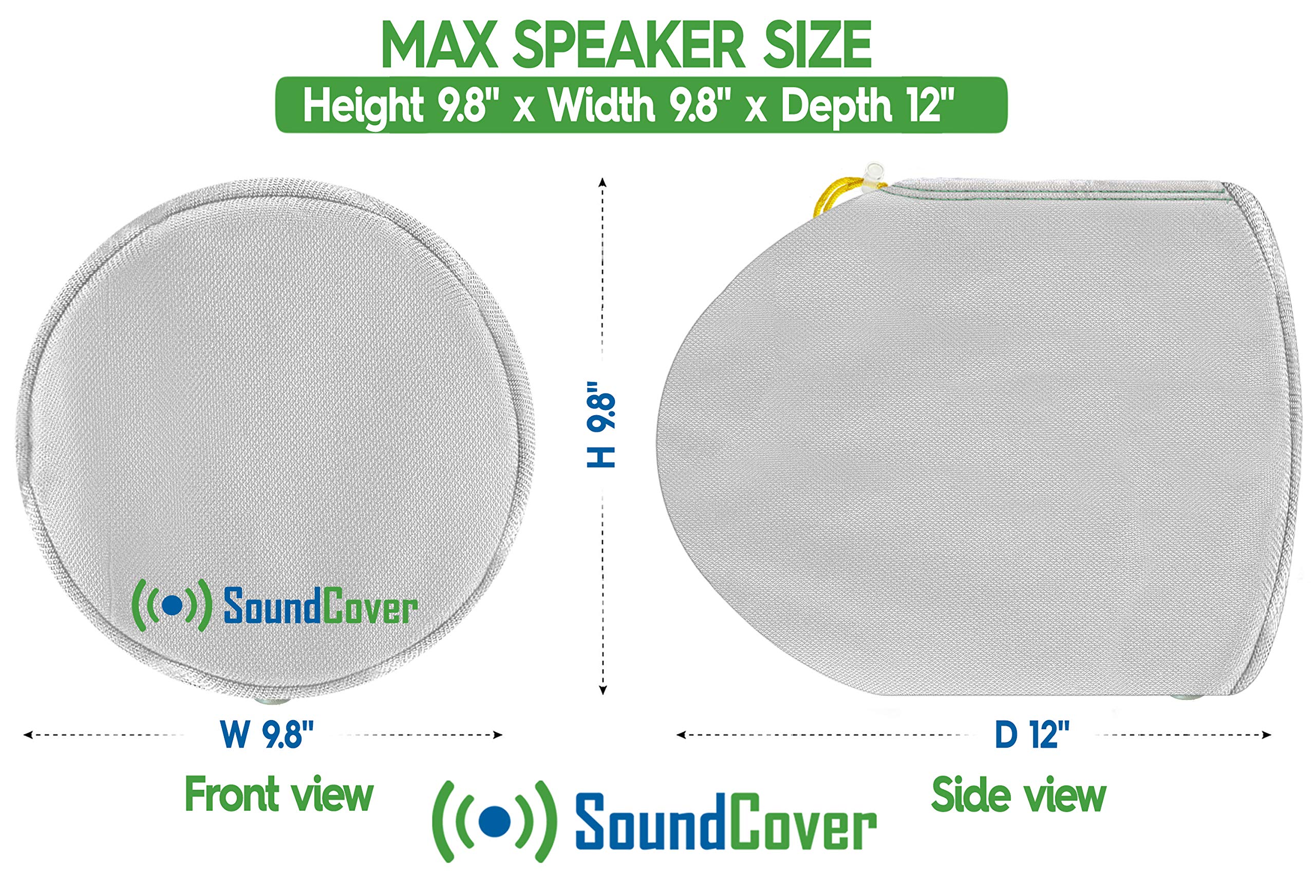 Two Medium White Heavy Duty 600D Marine Speaker Covers   Protect Round 6.5'' & Oval 6X9 Boat Wakeboard Tower Pod Speakers   Fits