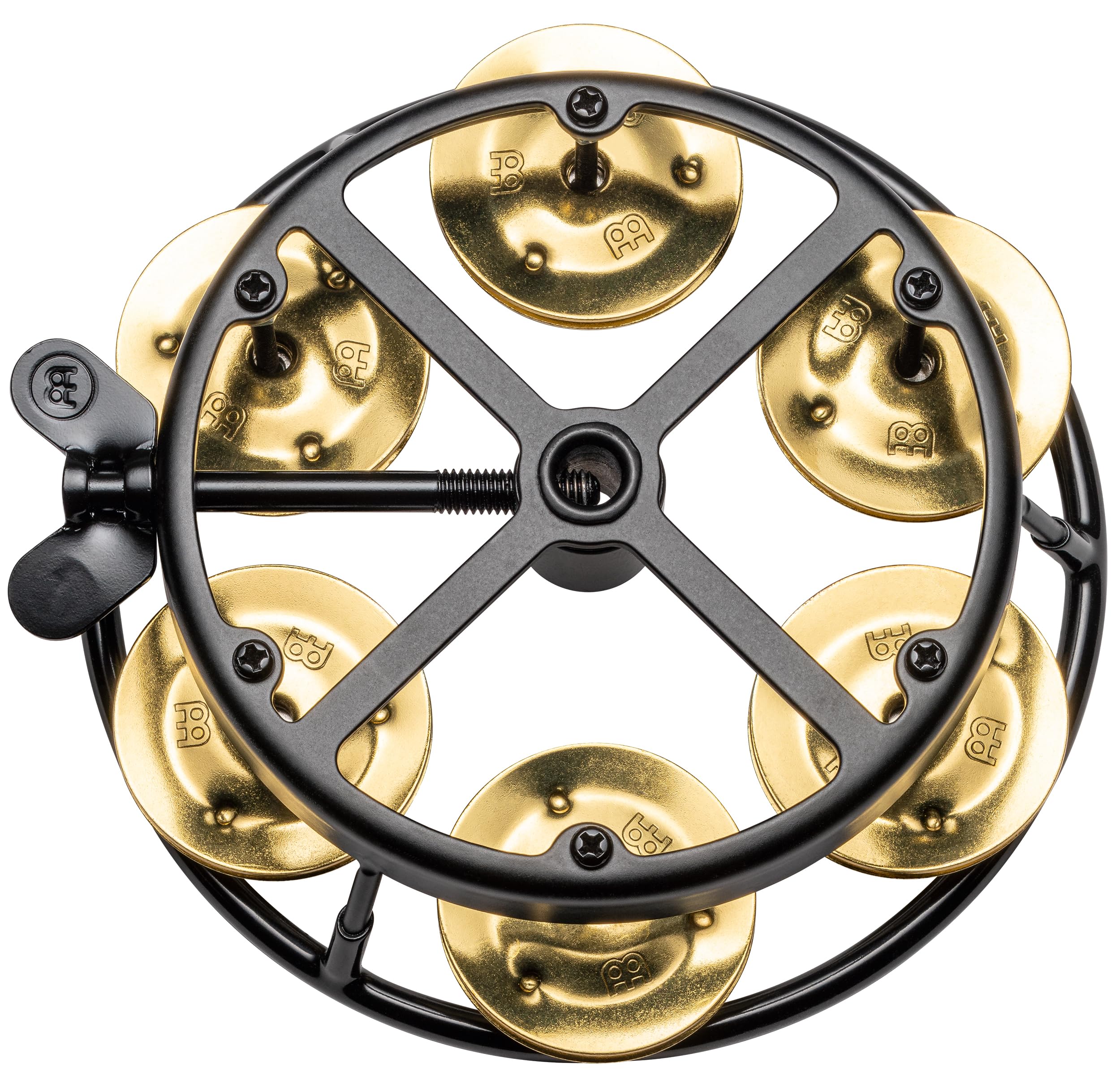 Meinl Percussion Thh1B Bk Professional Series Hi Hat Tambourine, Single Row Brass