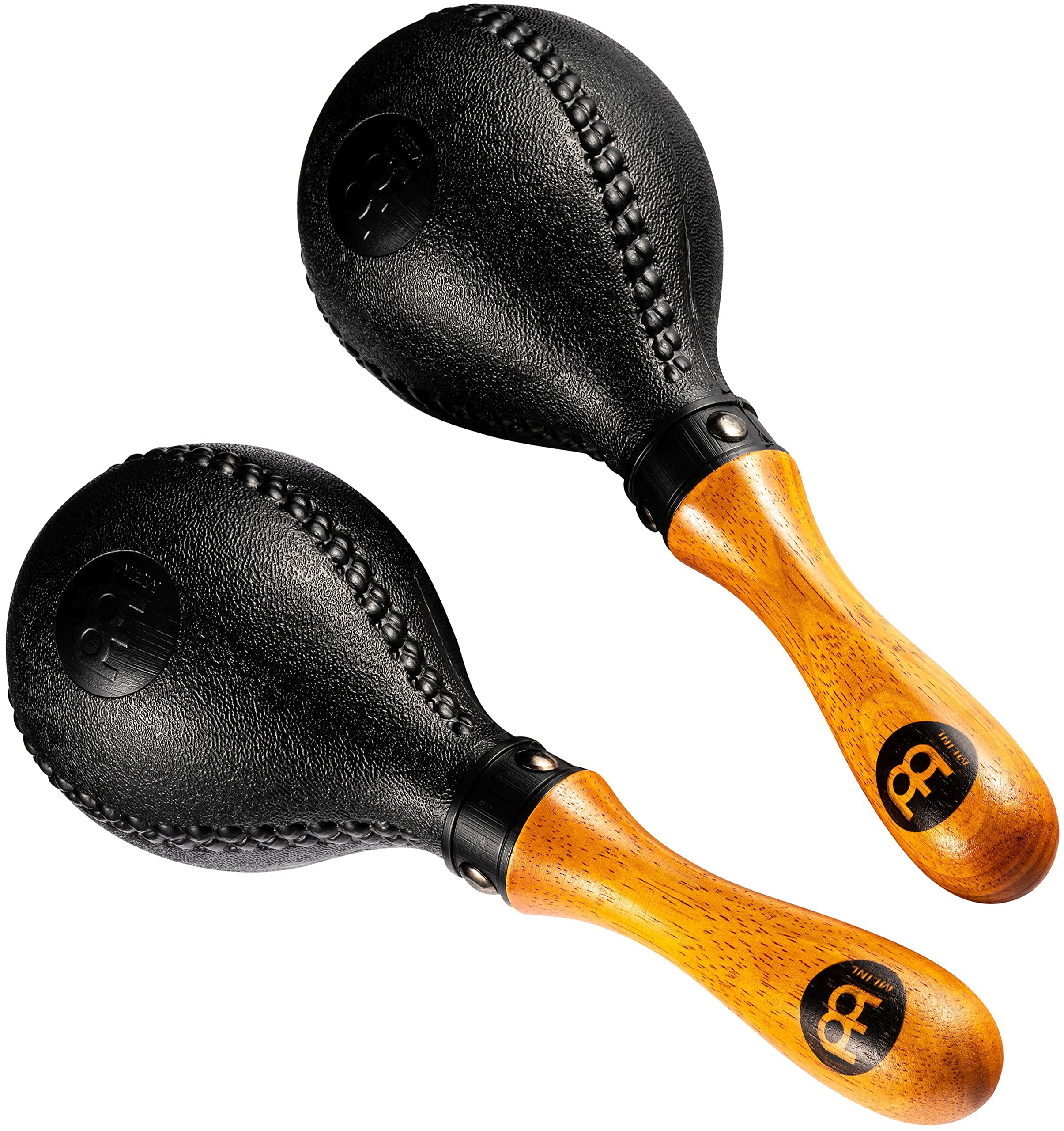 Meinl Percussion, Standard Size With Abs Plastic Wooden Concert Maracas Hand Shaker Rattles With All Weather Synthetic Shells � Not Made In China � Solid Wood Handles, 2 Year Warranty (Pm2Bk)