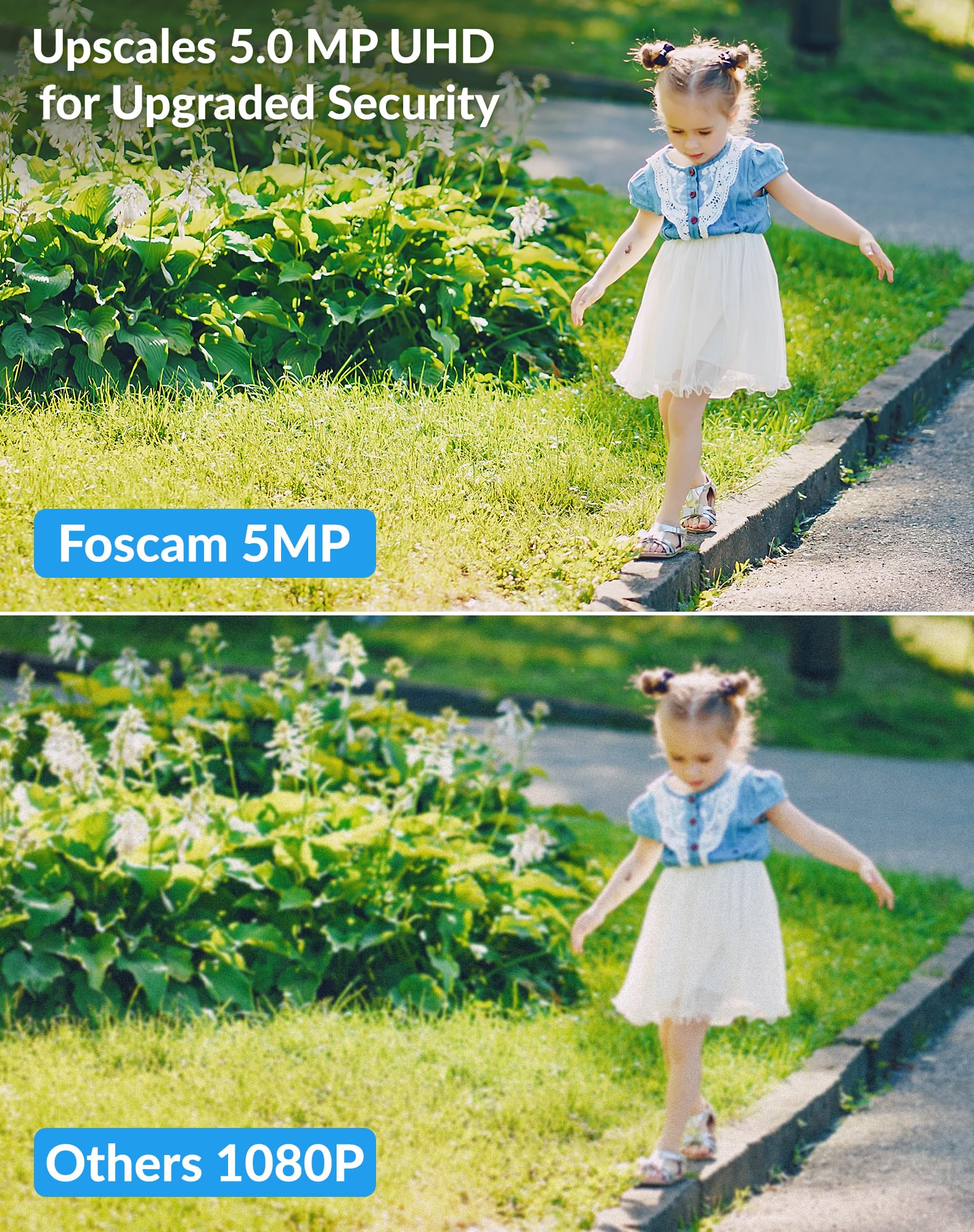 Foscam 5Mp Security Poe Ip Camera Outdoor/Indoor, T5Ep 3K Home Security Surveillance Cameras With 2 Way Talk, Color Night Vision, Spotlight, Work With Alexa, Google Assistant Ip66