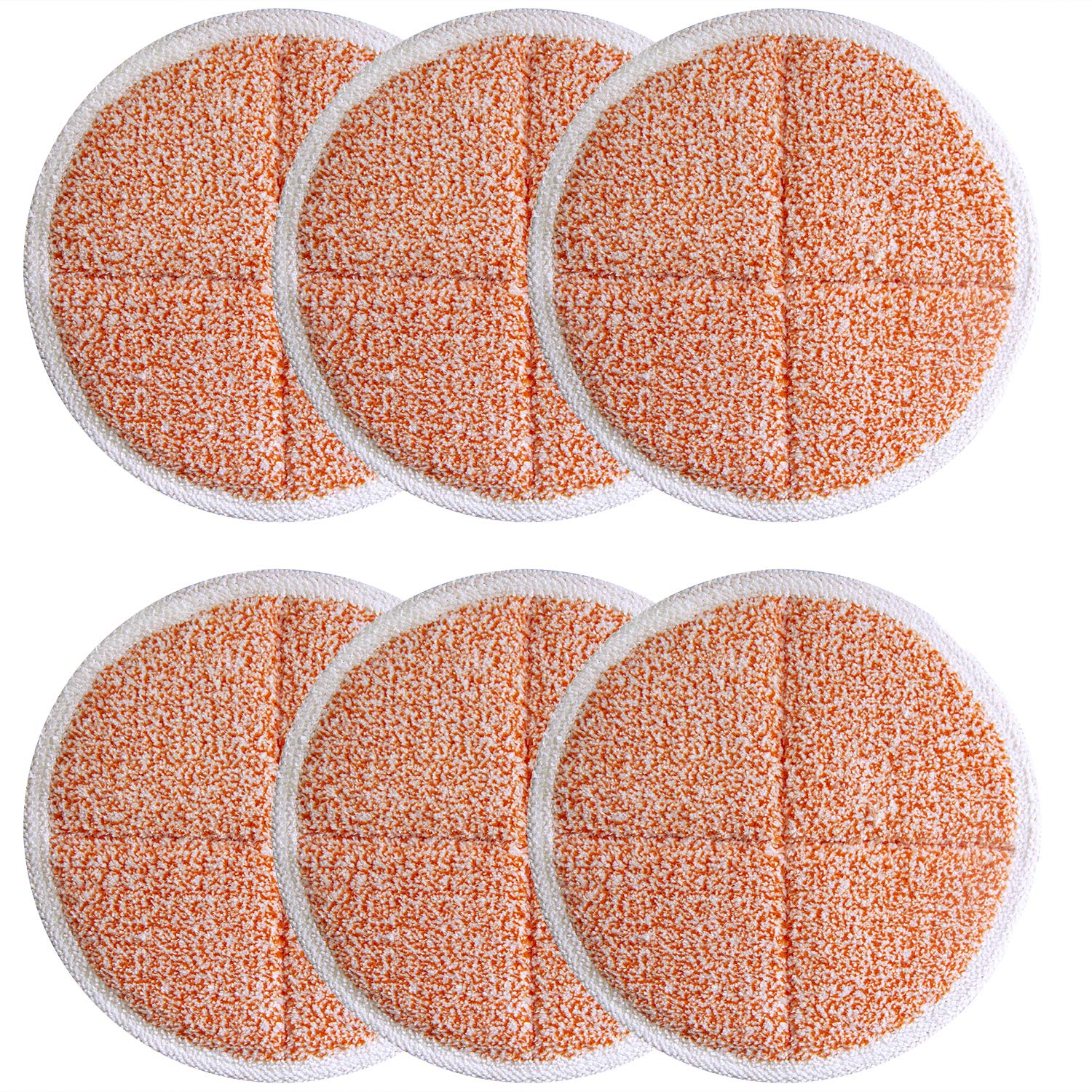Biharnt 6 Pack 2124,2039A,2307,23157,20391,20399 Replacement Mop Pads Compatible With Bissell Spinwave Hard Mop Cleaner(Orange)
