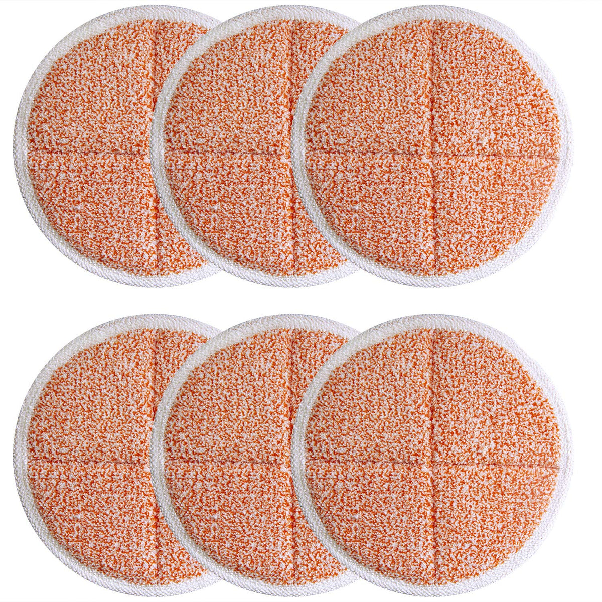 Biharnt 6 Pack 2124,2039A,2307,23157,20391,20399 Replacement Mop Pads Compatible With Bissell Spinwave Hard Mop Cleaner(Orange)